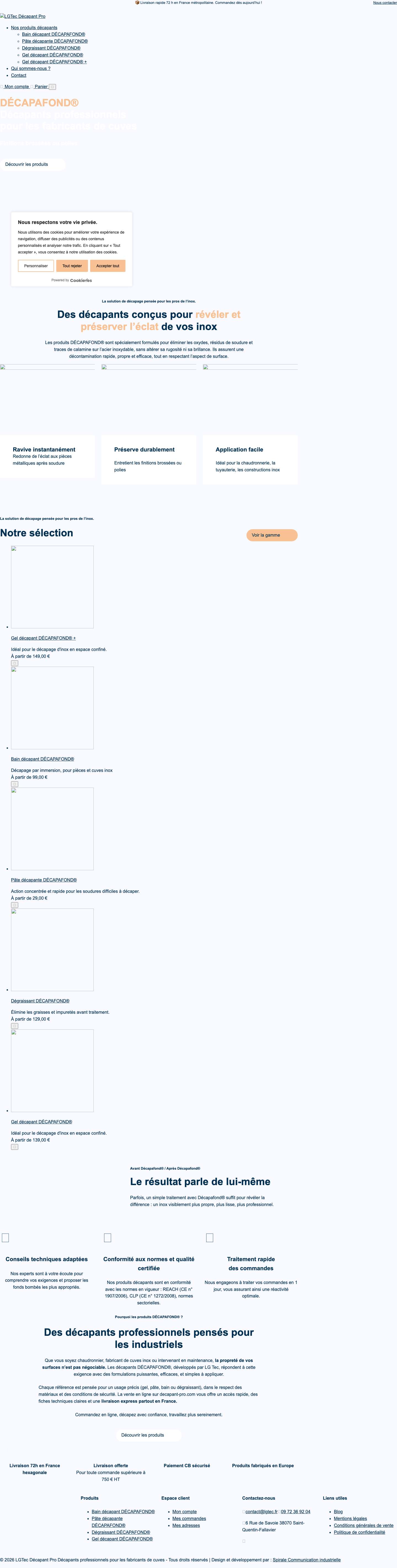 Décapants industriels DÉCAPAFOND® - Full Screenshot