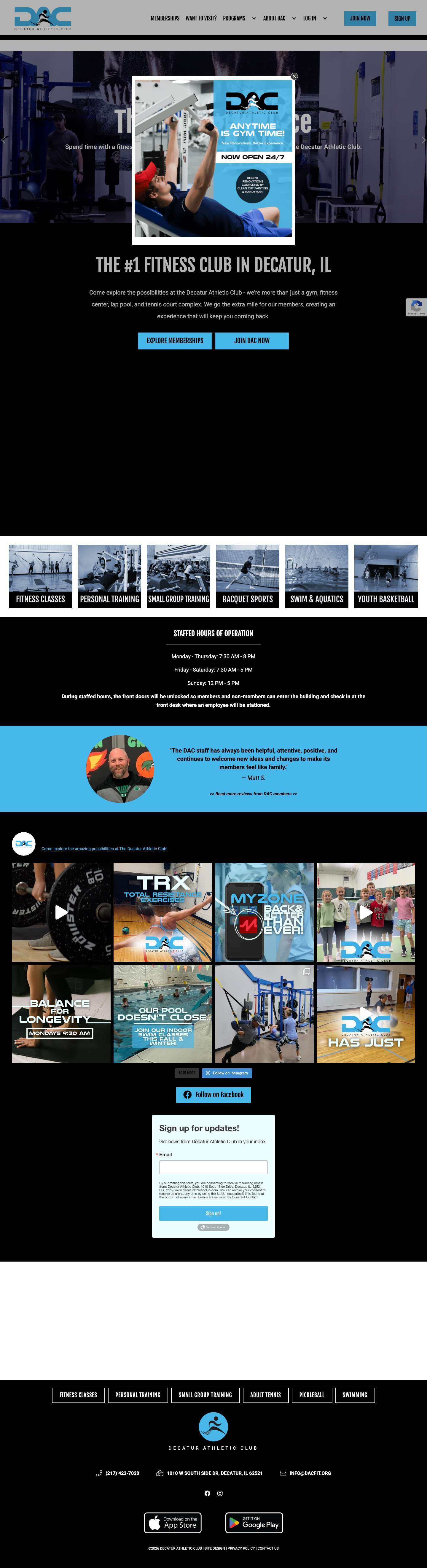 Fitness Health and Wellness Club in Decatur Illinois — Decatur Athletic Club - Full Screenshot