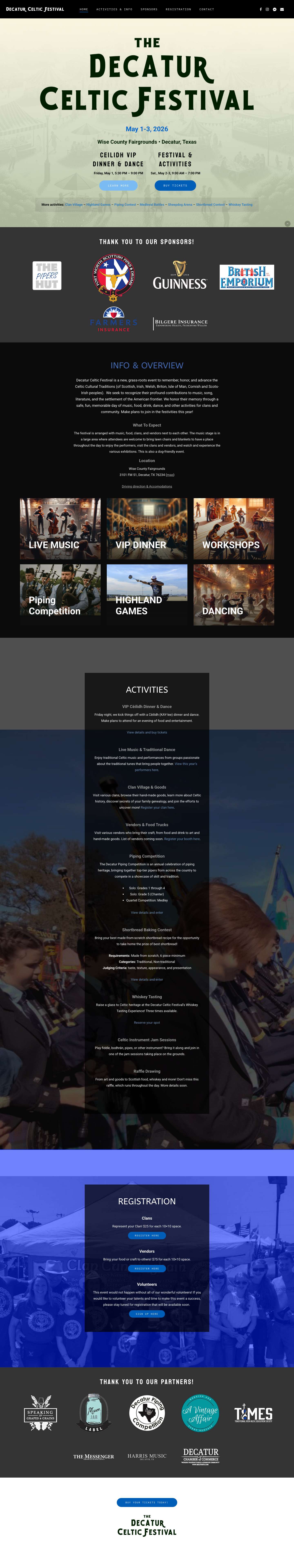 Decatur Celtic Festival – Annual Scottish-Irish festival in Decatur, Wise County, Texas to honor our Celtic heritage - Full Screenshot