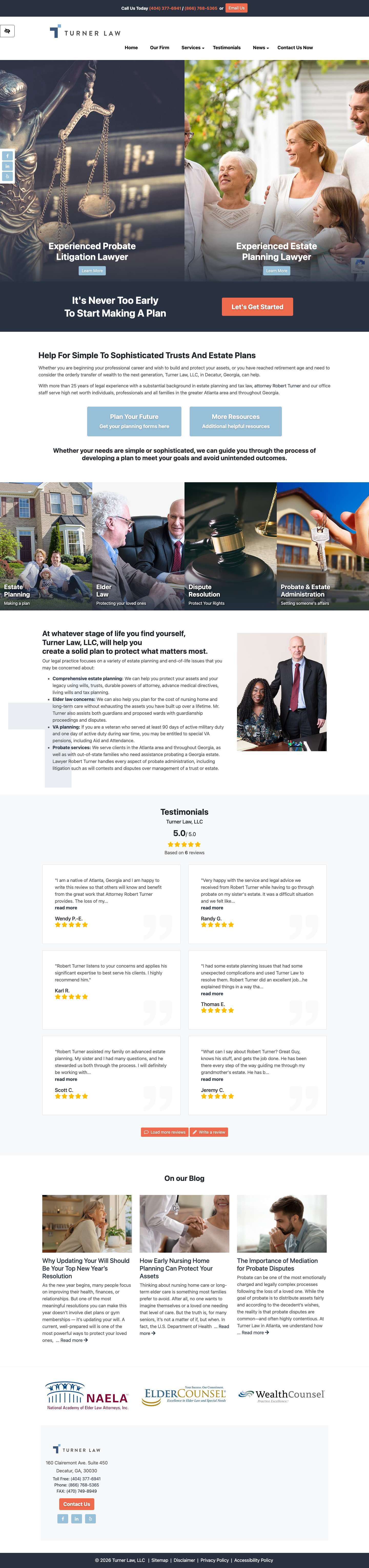 Decatur Georgia Estate Planning Lawyer | Atlanta Probate Administration Attorney - Full Screenshot