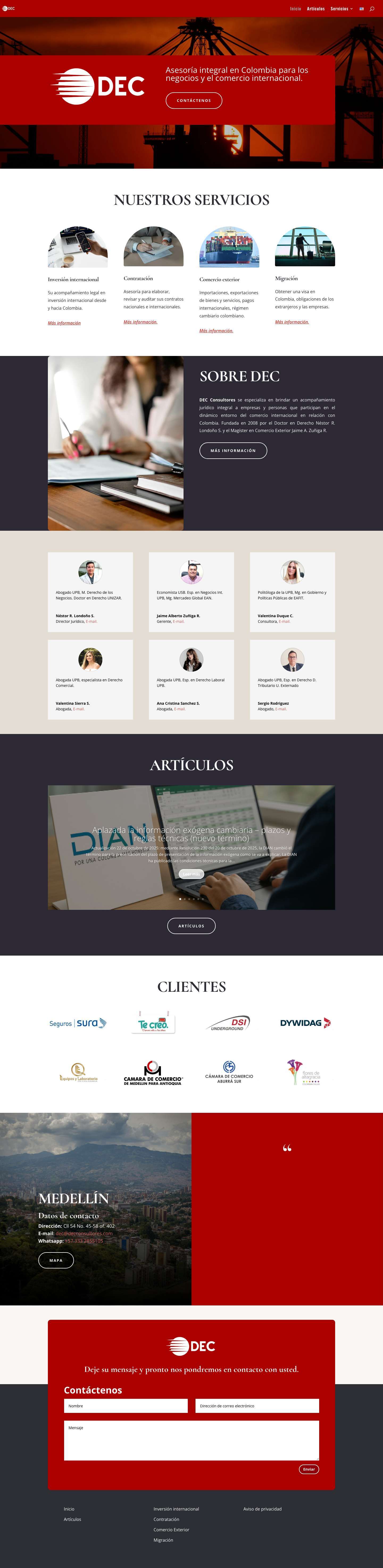 DEC Consultores | Asesoría para el comercio y la inversión nacional e internacional. - Full Screenshot