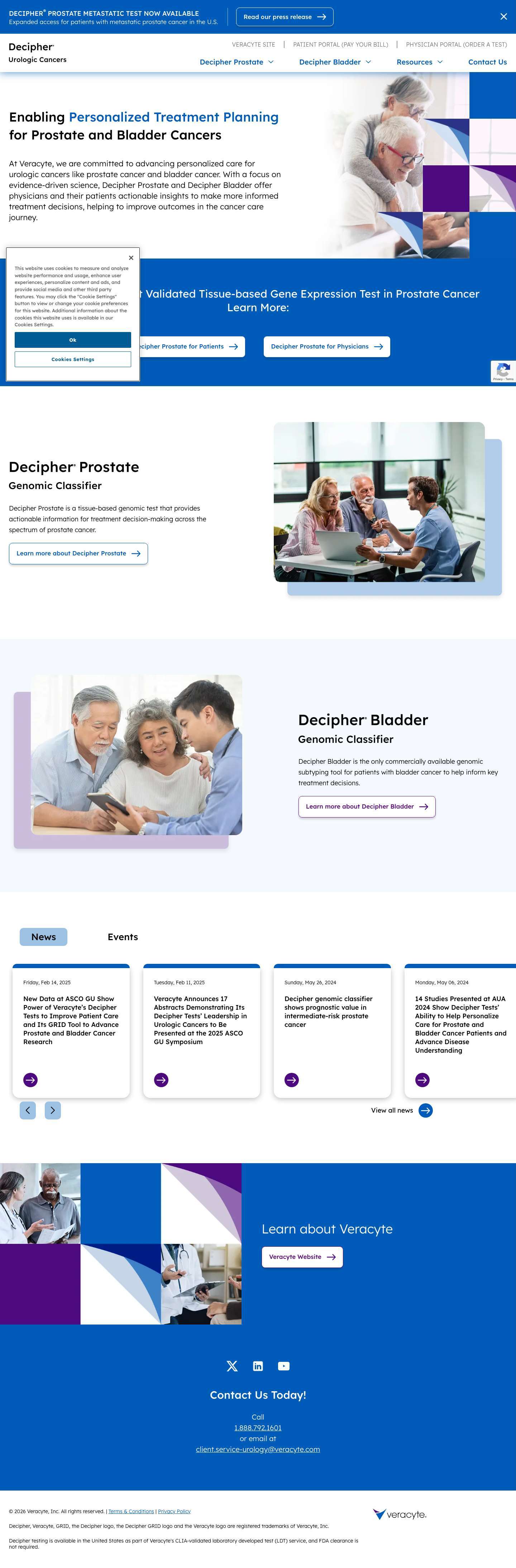 Personalize Treatment | Decipher® Prostate & Decipher® Bladder - Full Screenshot