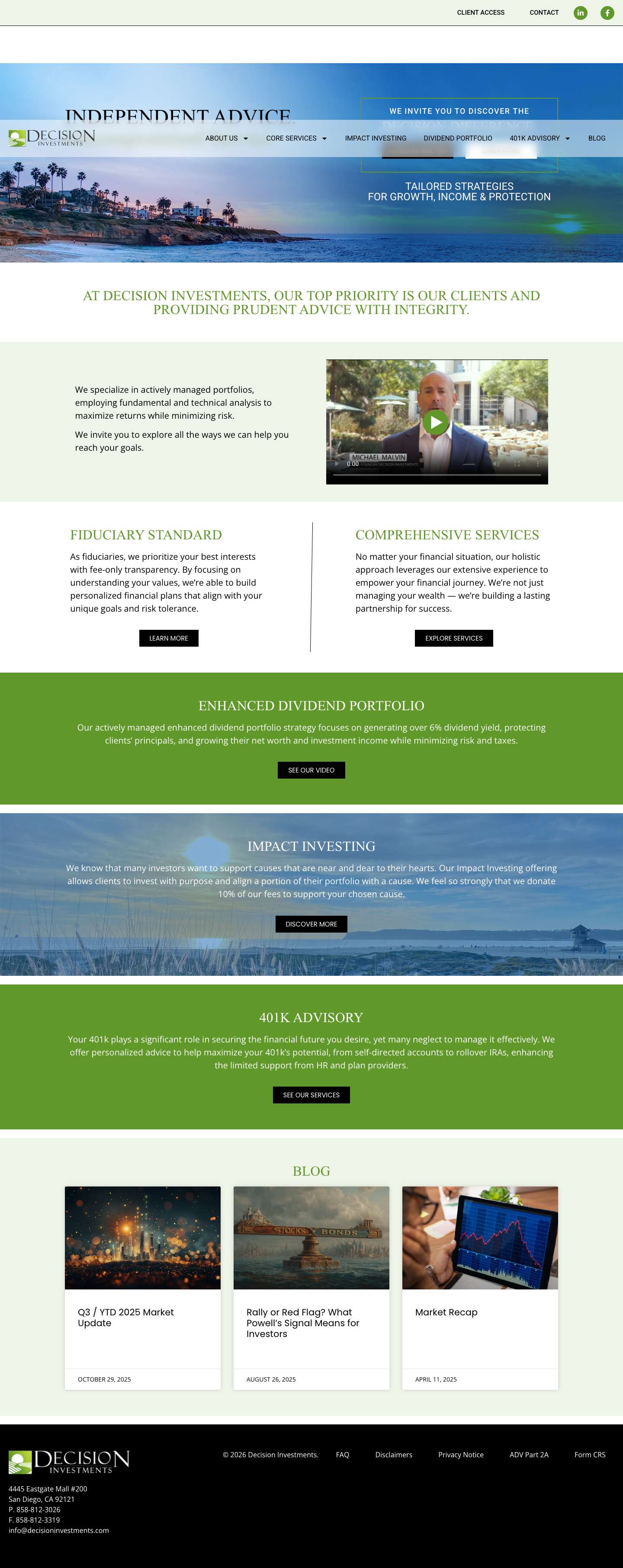 Decision Investments – Independent Advice. Uncompromised Service. - Full Screenshot