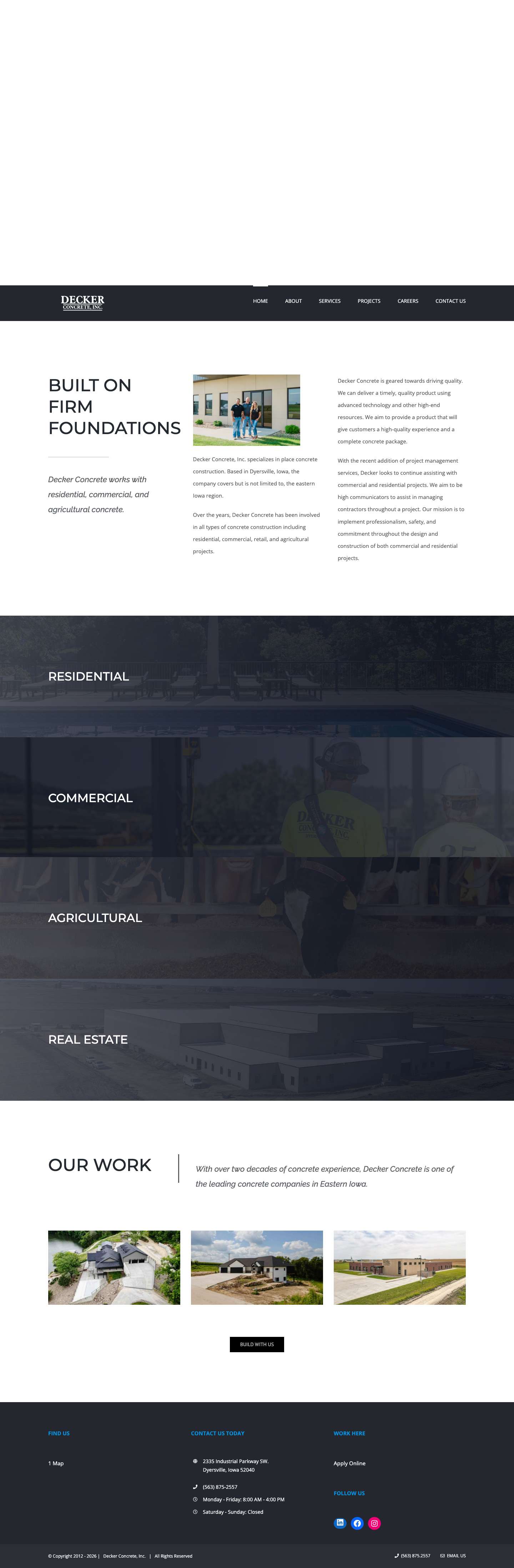 Iowa Concrete and General Contracting Services - Full Screenshot