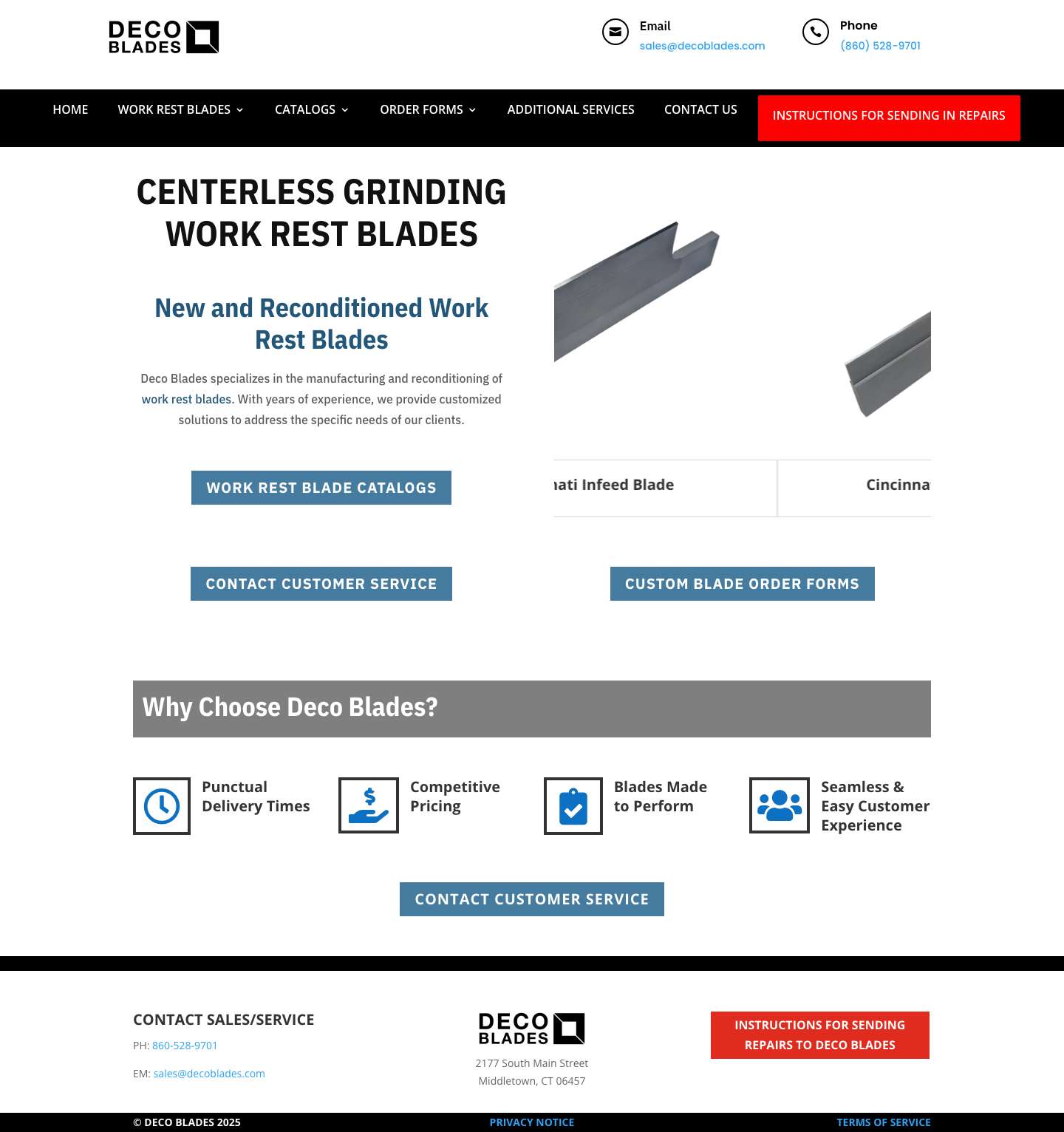 Workrest Blades | Carbide Tipped & Teflon | Deco Blades - Full Screenshot