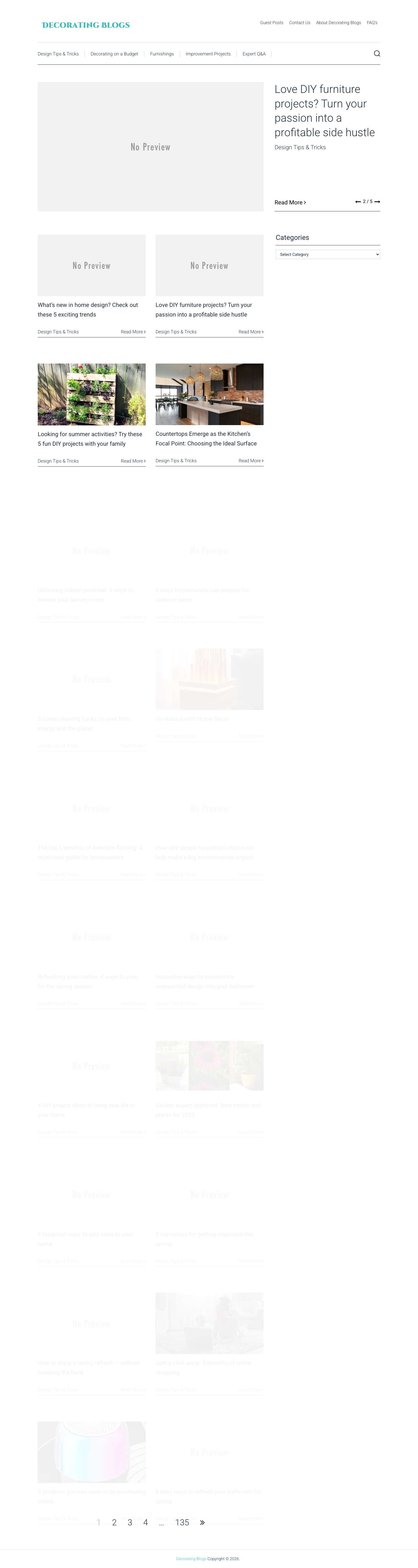 Decorating Blogs – Design & Decorating Idea Blogs - Full Screenshot