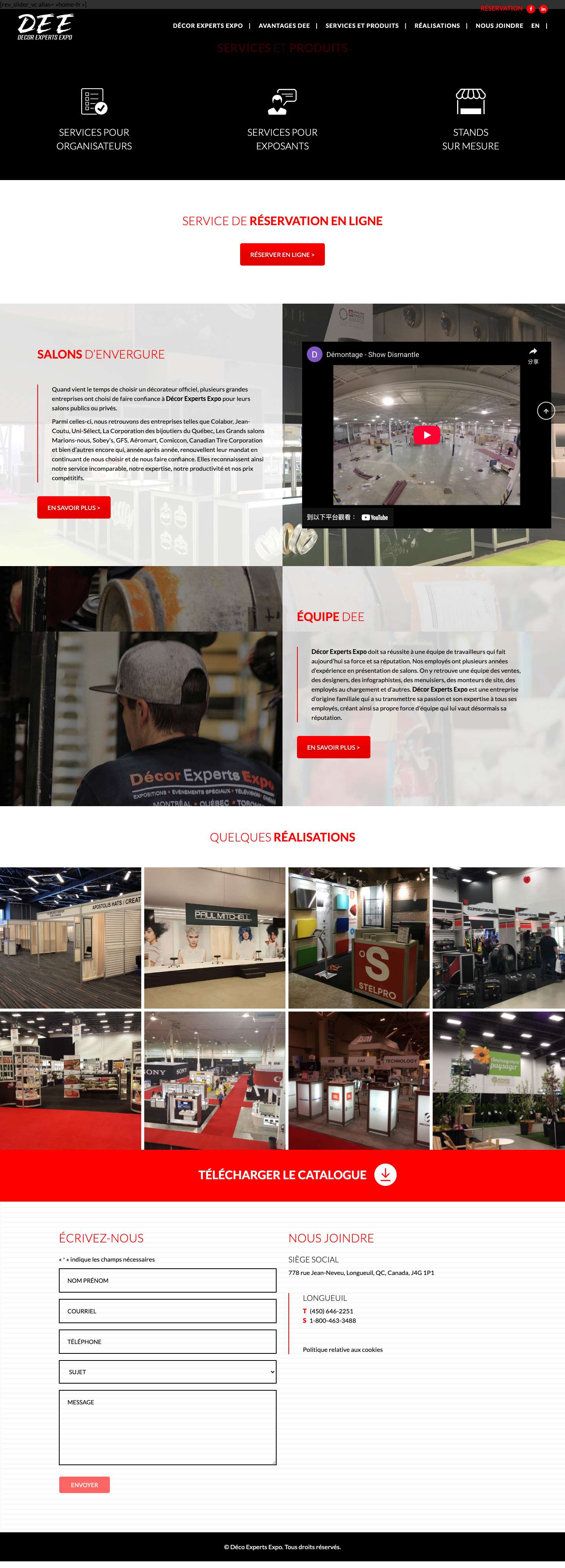 Décor Experts Expo - Kiosques et stands d'exposition Montréal Québec - Full Screenshot