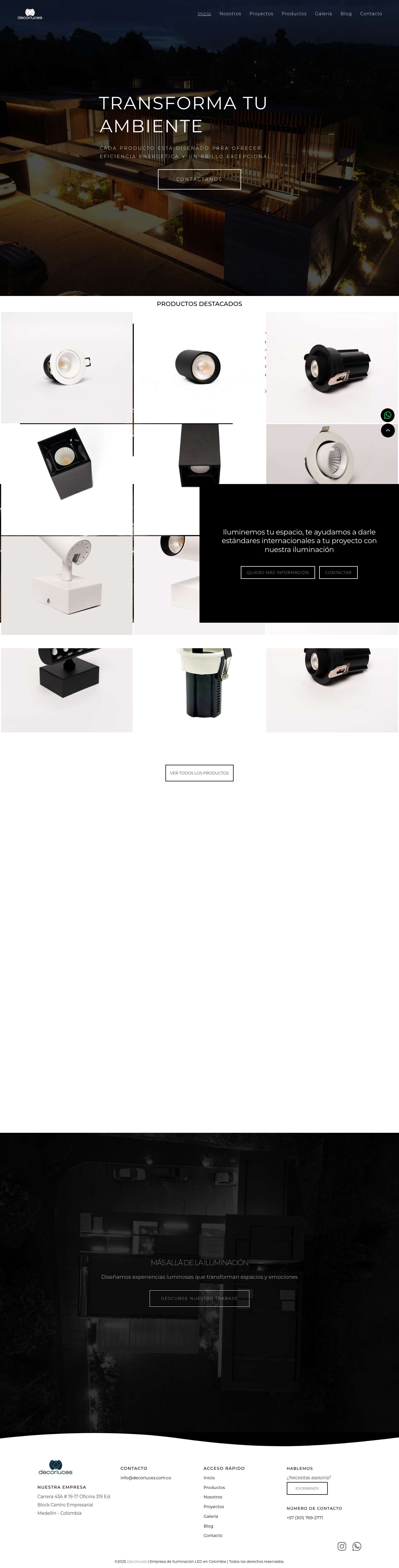 Inicio - decorlucesBanner DecorlucesInnovative Solutions - Full Screenshot