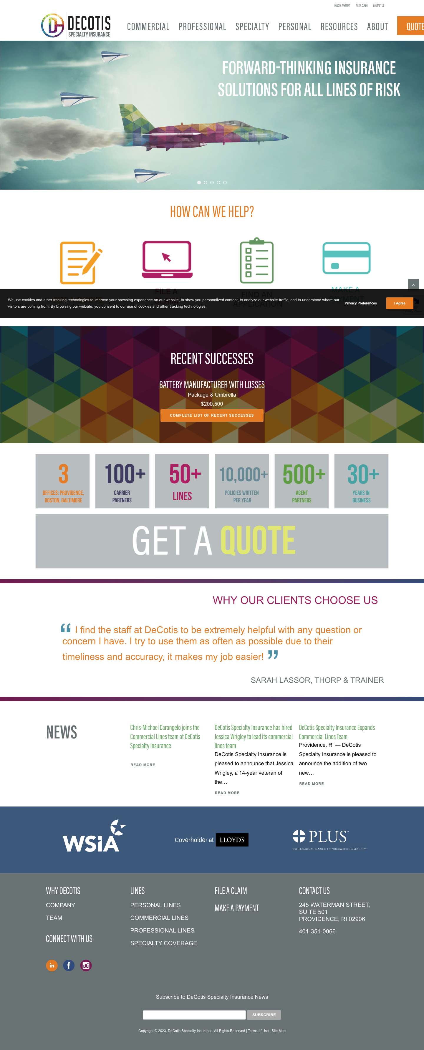 DeCotis Specialty Insurance - DeCotis Specialty Insurance - Full Screenshot