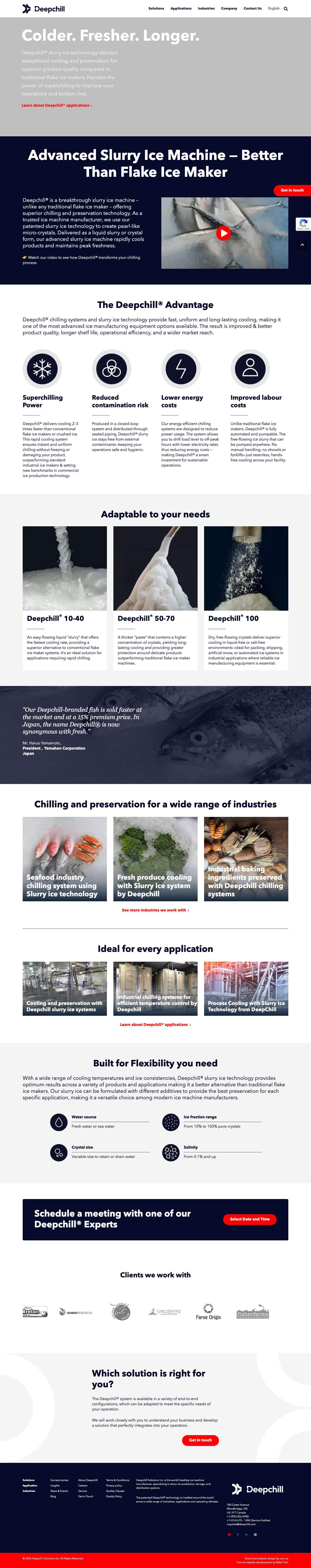 Deepchill® - Slurry Ice Machine & Flake Ice Maker Alternative - Full Screenshot