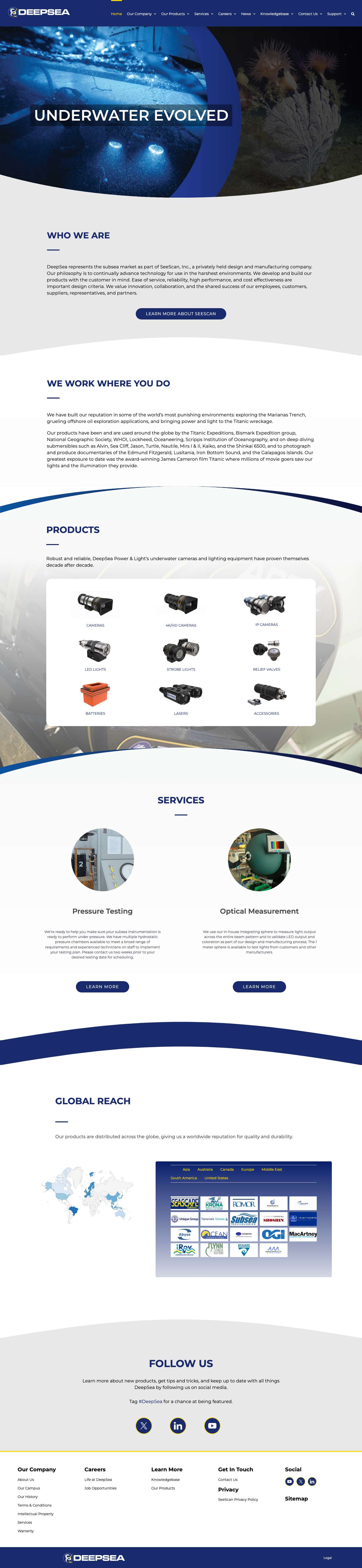 DeepSea | Home | Subsea Lighting and Imaging Solutions - Full Screenshot