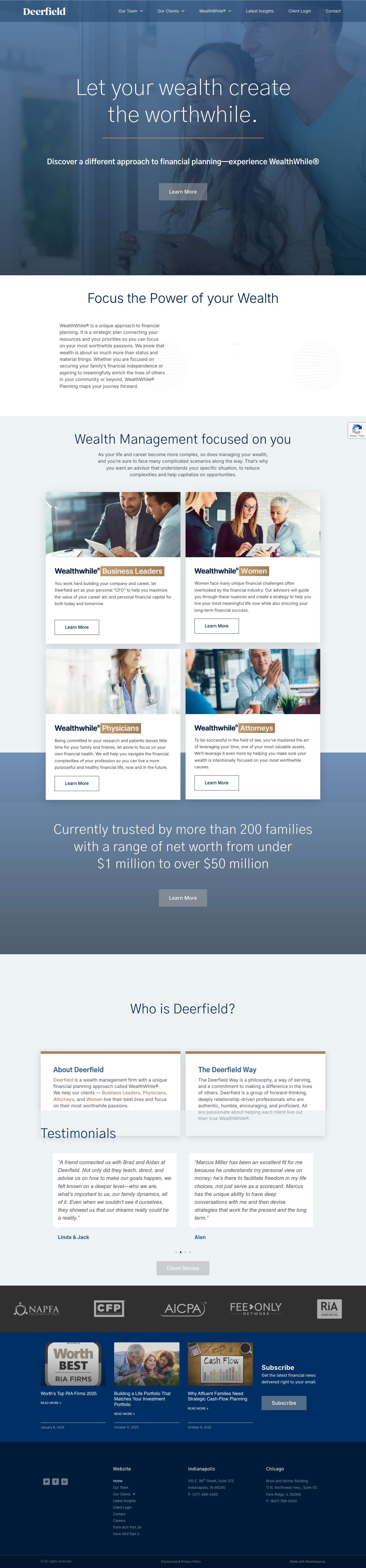 Professional Wealth Management Services - Deerfield - Full Screenshot