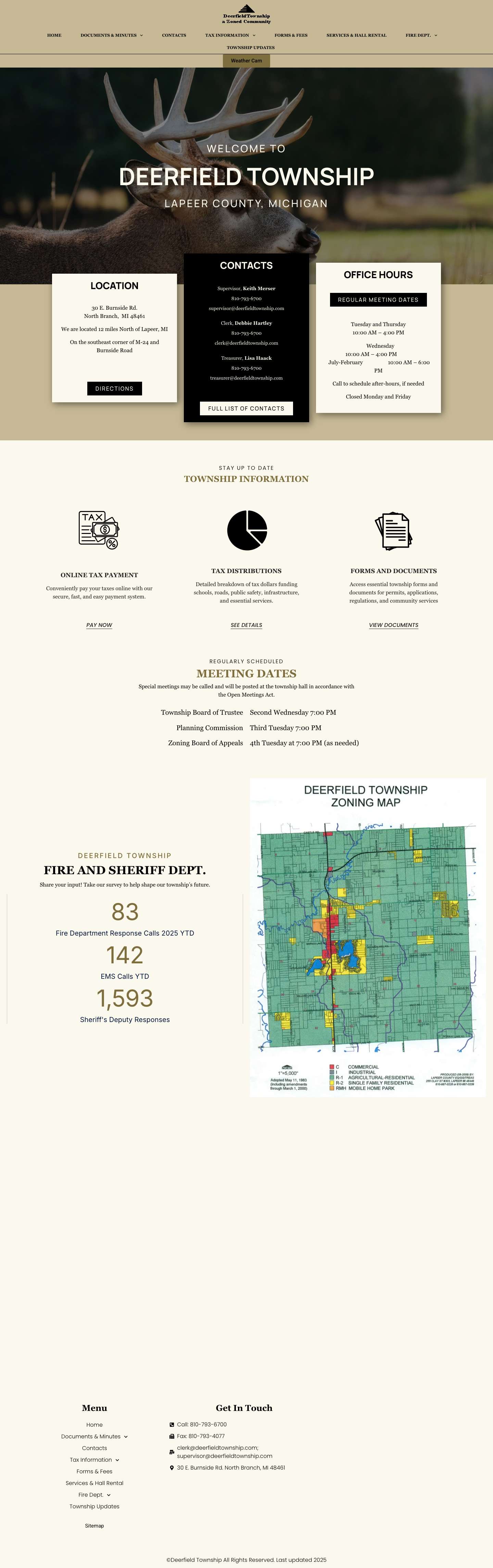 Home - deerfieldtownship.com - Full Screenshot
