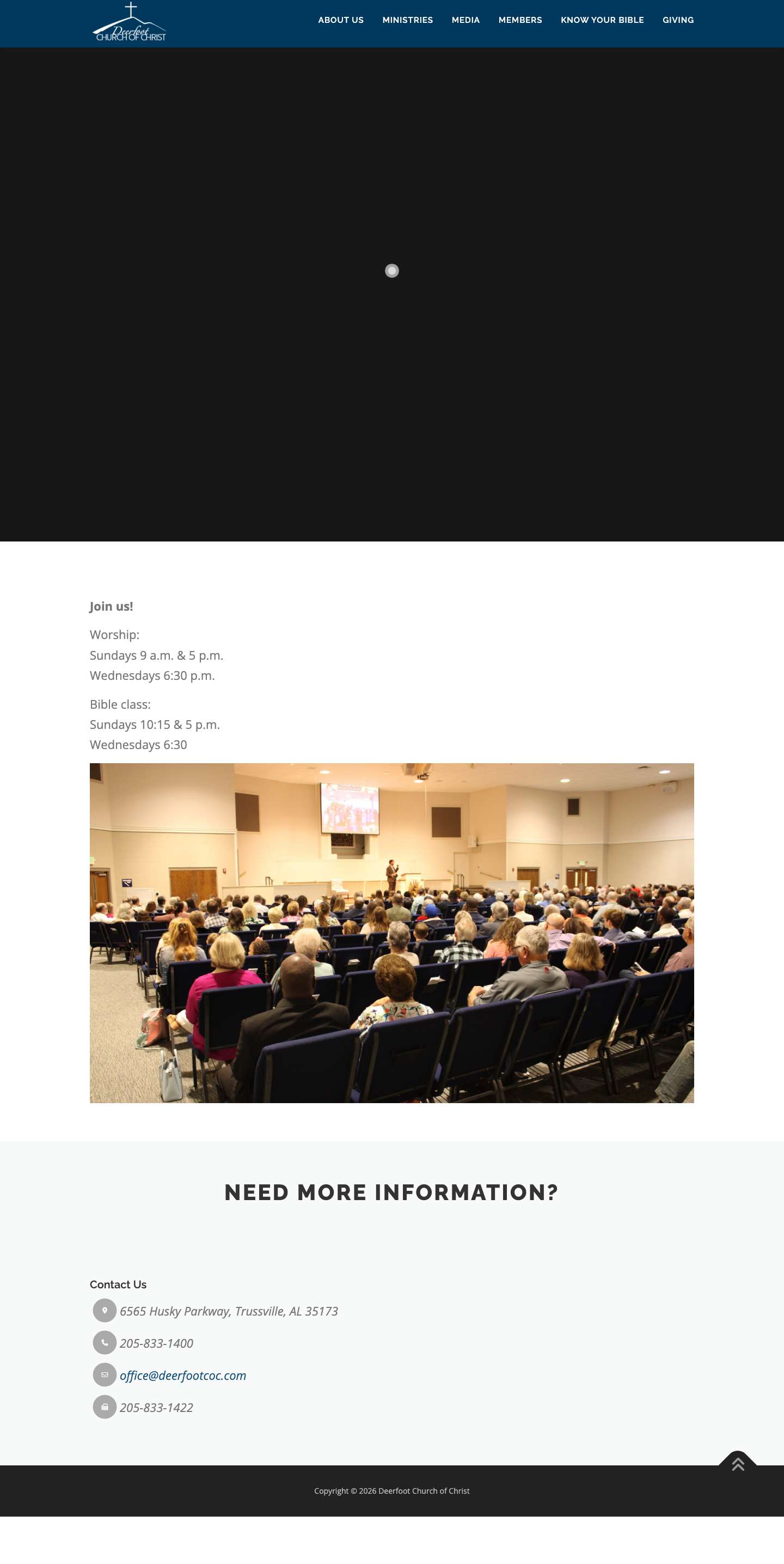 Deerfoot Church of Christ – Clay – Pinson – Trussville, Alabama - Full Screenshot