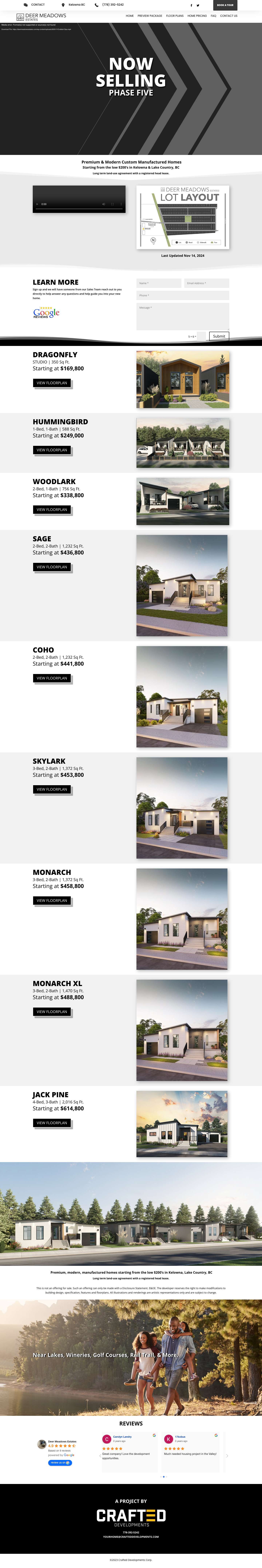 Deer Meadows Estates - Custom Manufactured Home Builders Kelowna - Full Screenshot