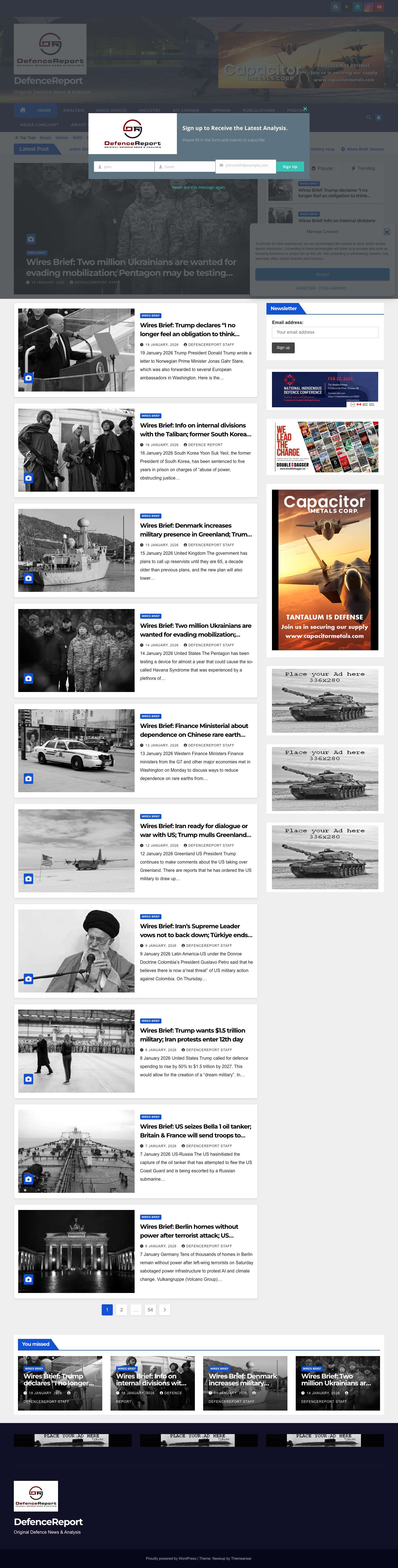 DefenceReport - Original Defence News & Analysis % - Full Screenshot