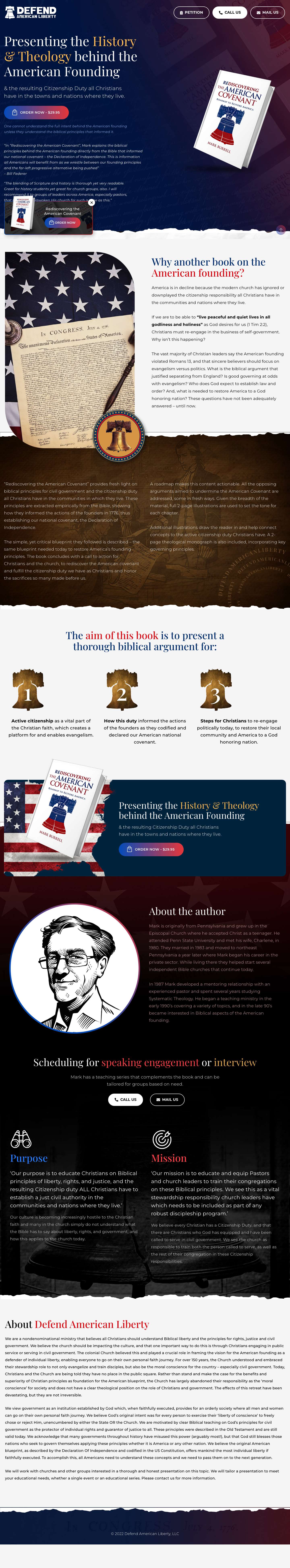 Defend American Liberty – Presenting the History & Theology behind the American Founding - Full Screenshot