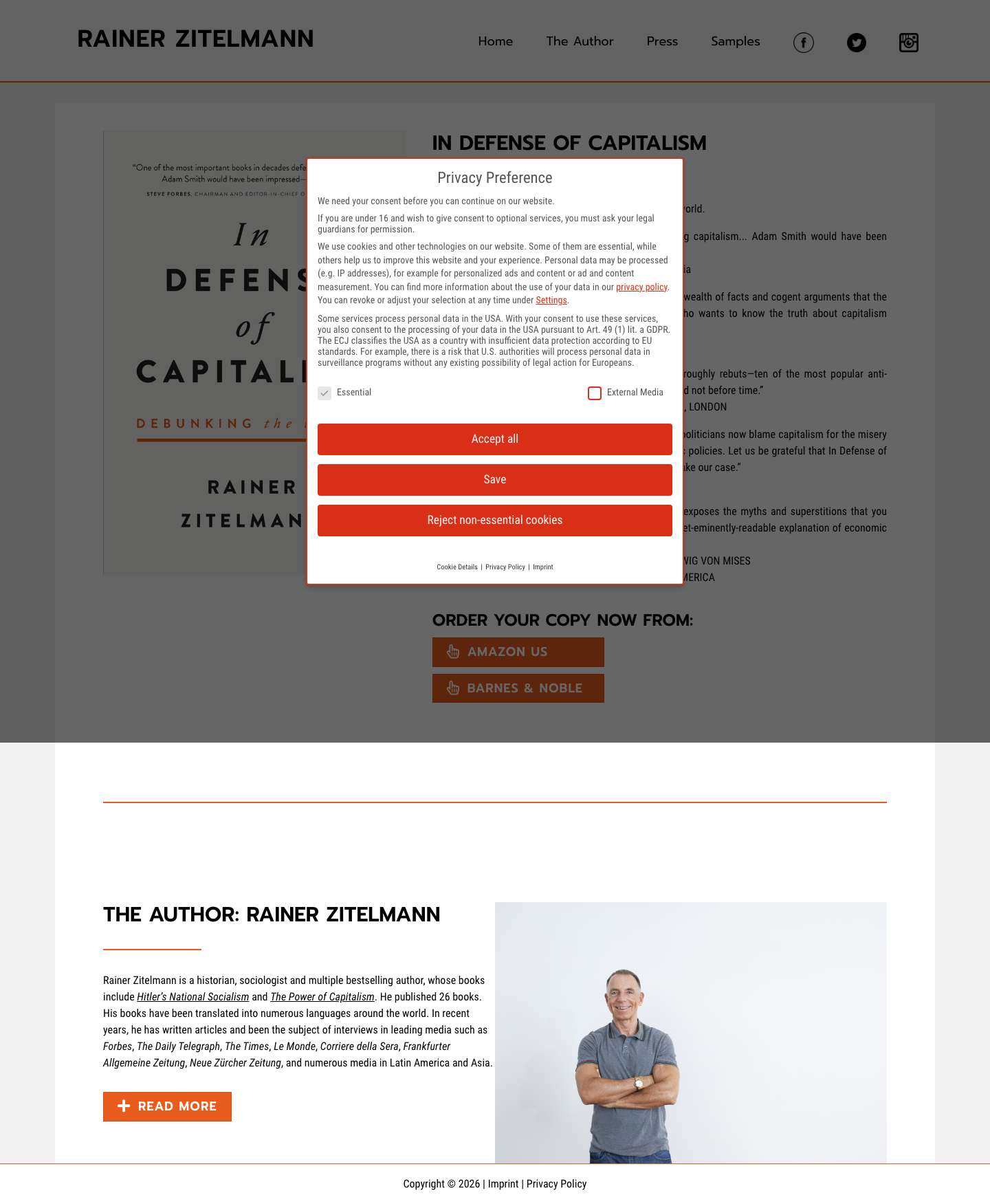 Home | Rainer Zitelmann | In Defense of Capitalism - Full Screenshot