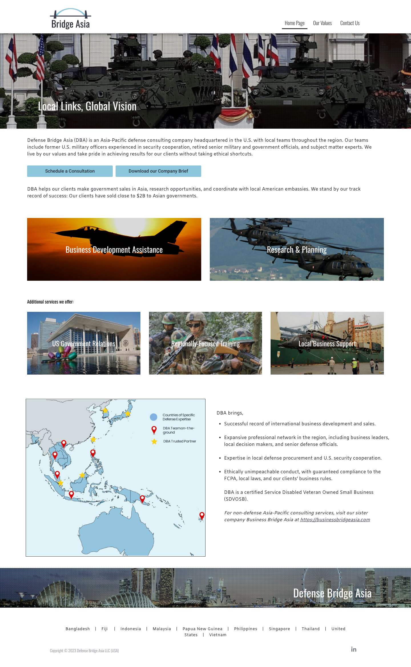Defense Consulting Asia | Defense Bridge Asia - Full Screenshot