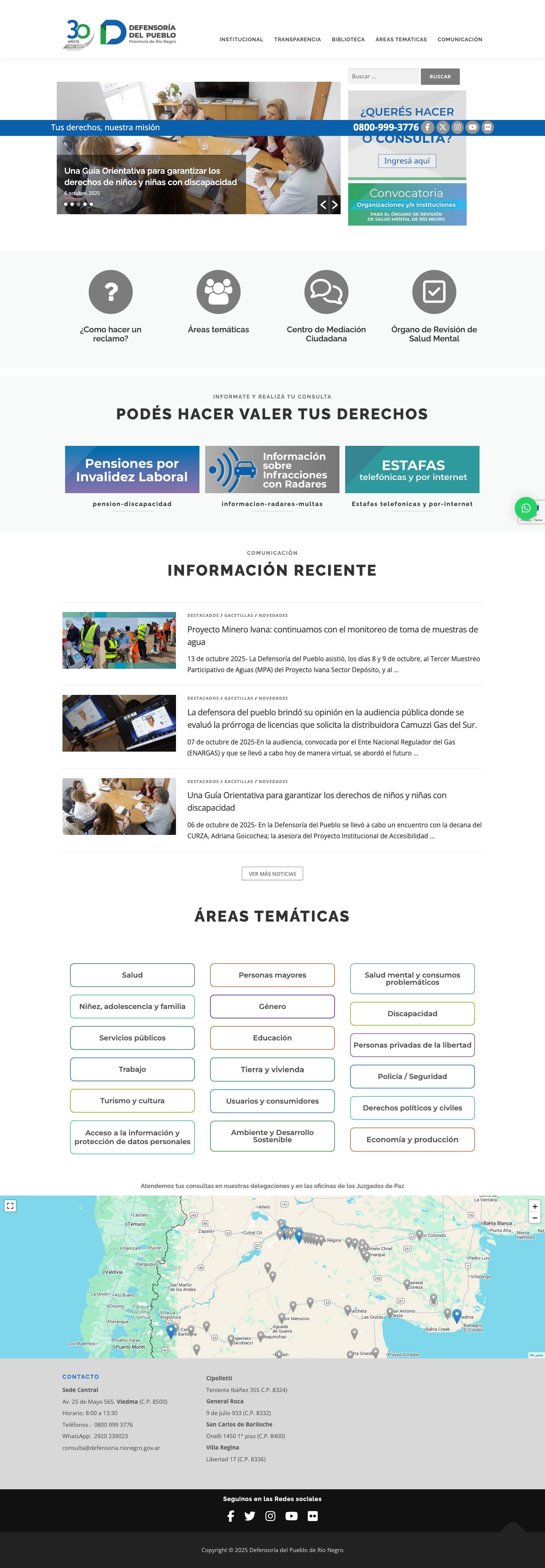 Home - Defensoría del Pueblo de Rio Negro - Full Screenshot