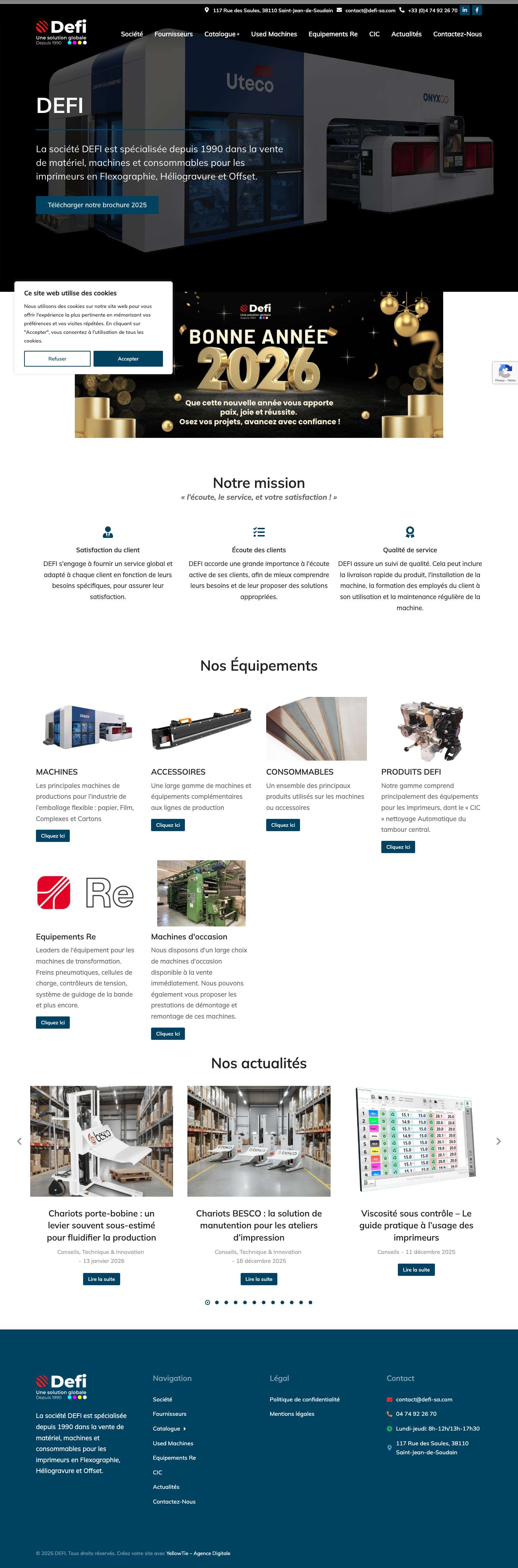 DEFI-SA - Spécialiste Flexographie, Héliogravure & Offset - Full Screenshot