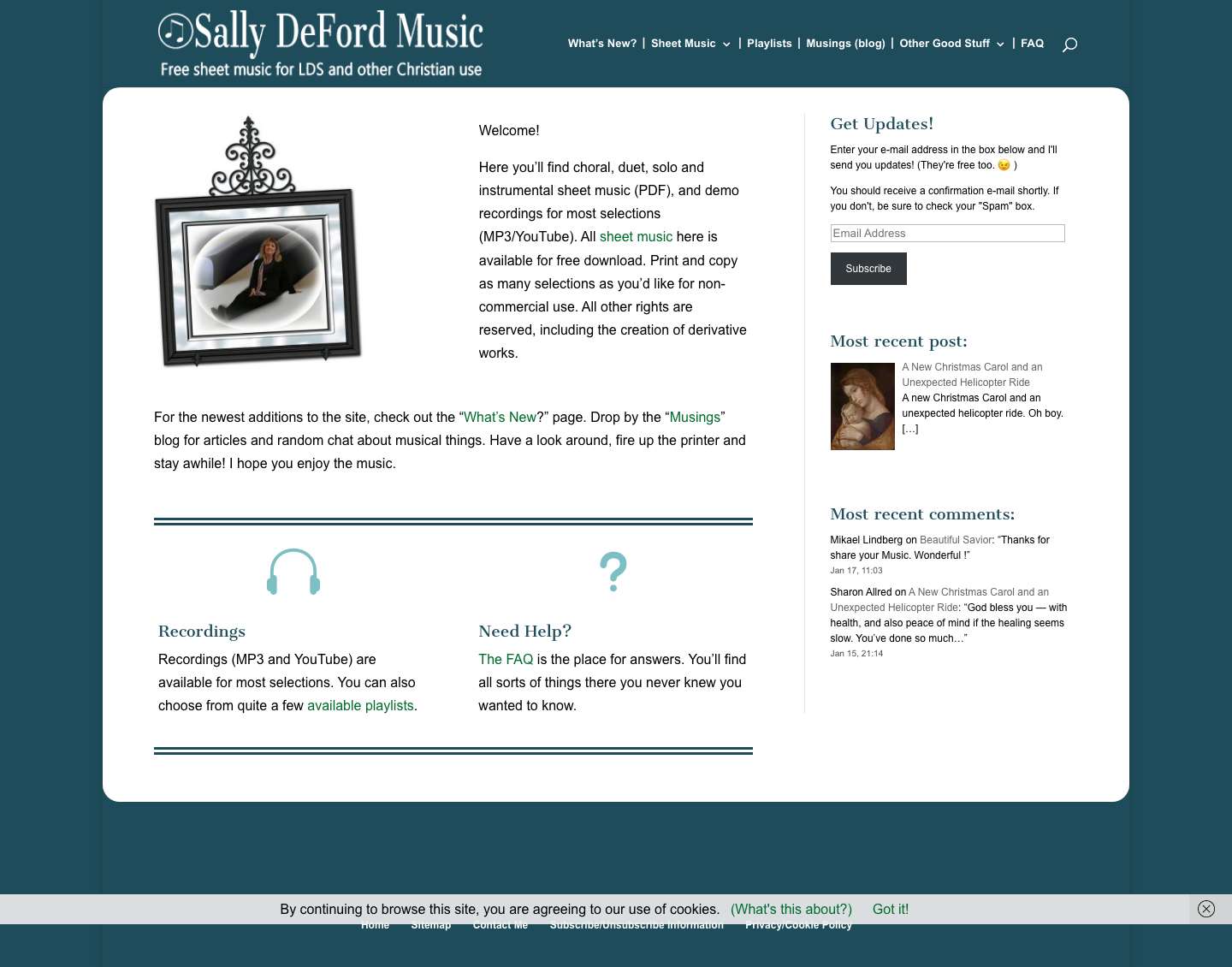 Welcome! | Sally DeFord Music - Full Screenshot