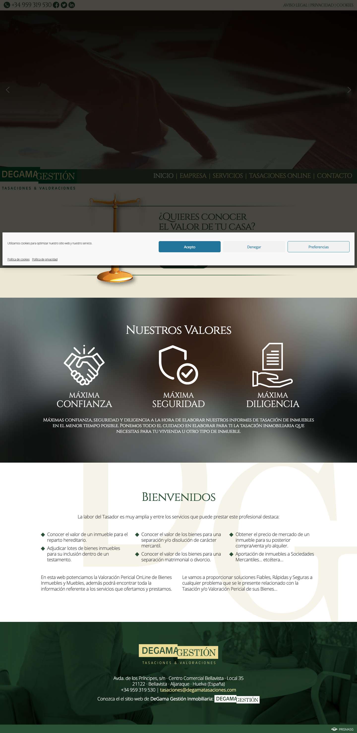 Tasaciones y valoraciones online – Degama – Tasaciones gratis y con informe de valoración - Full Screenshot