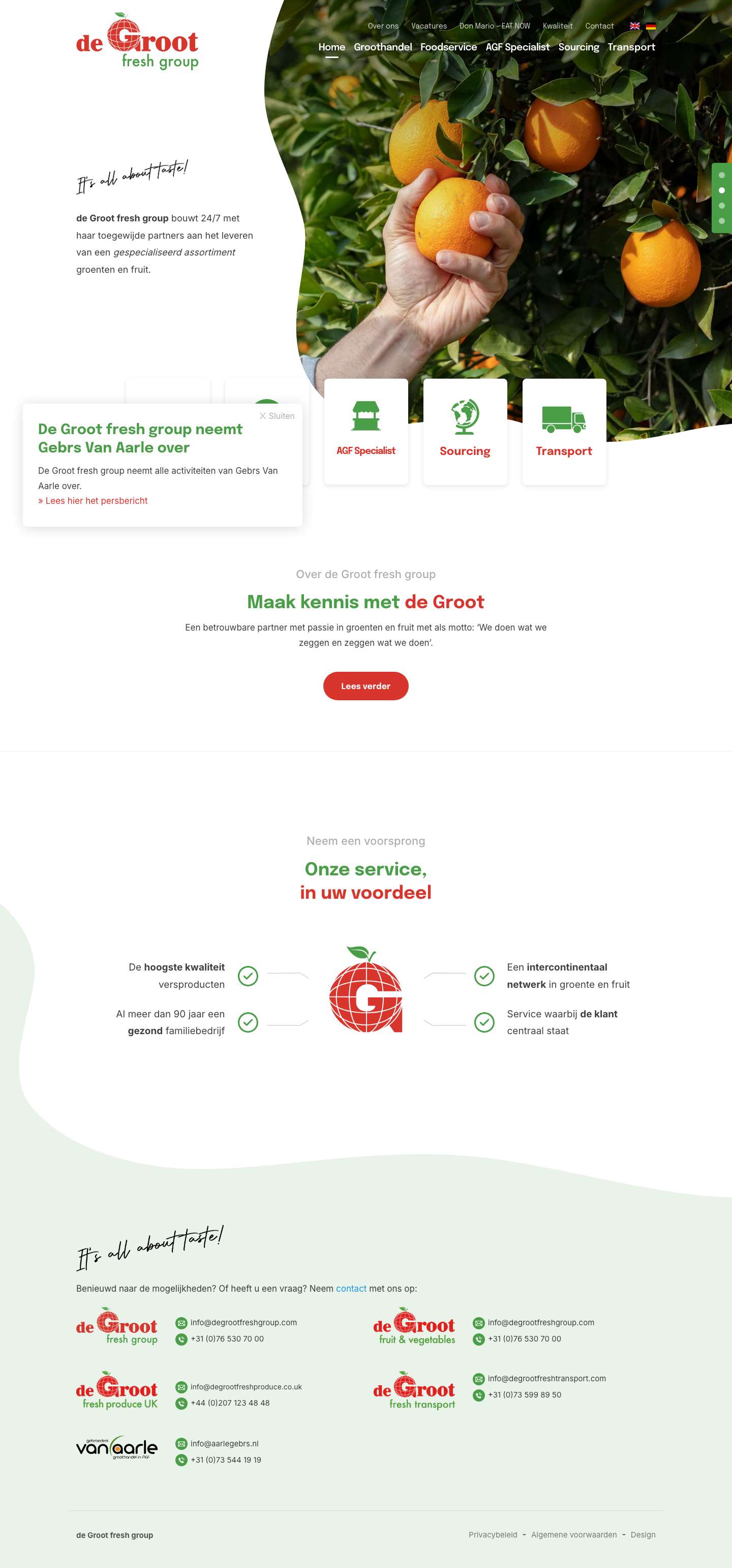 de Groot fresh group - Driven by Freshness - Full Screenshot