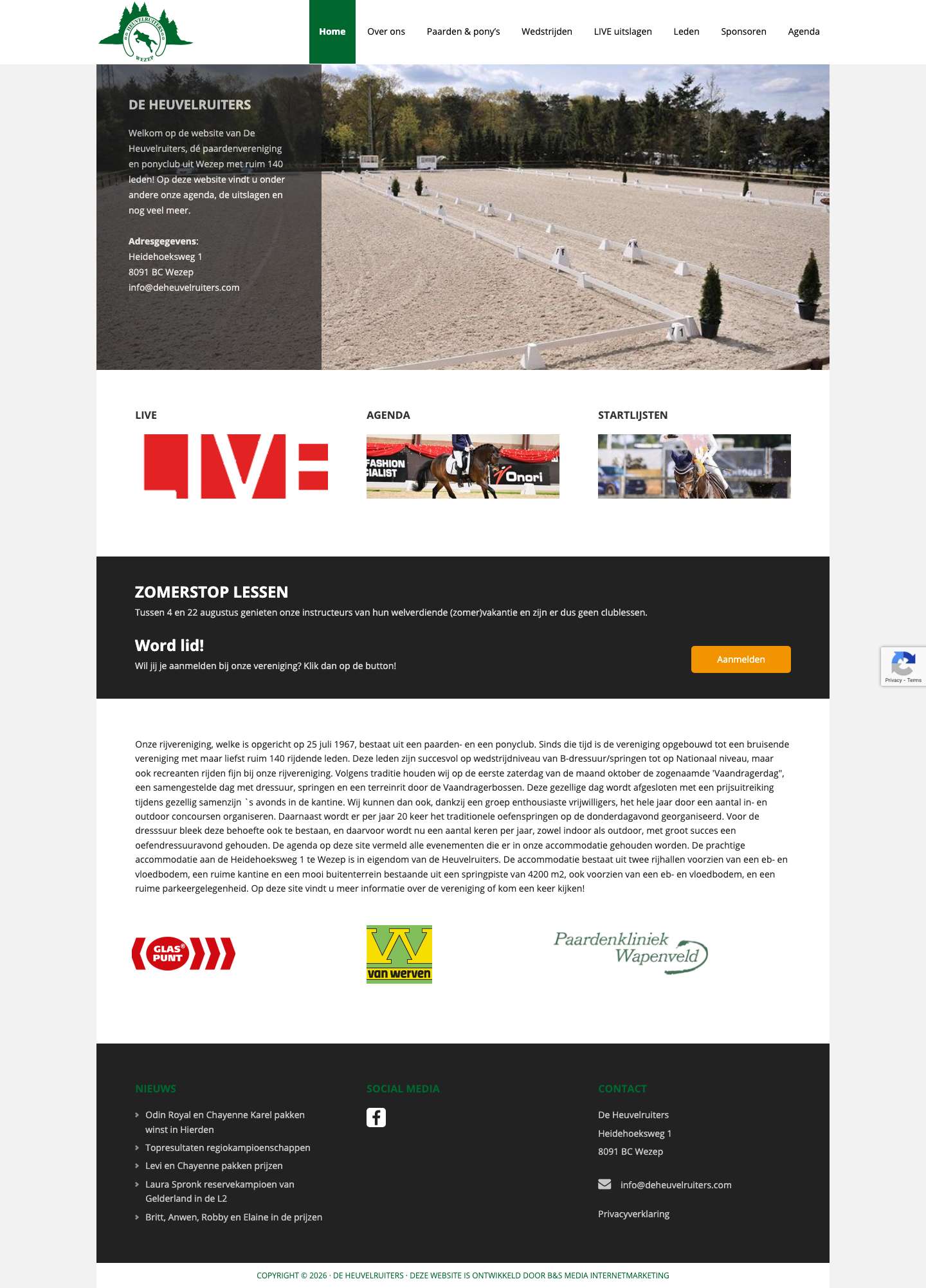 De rijvereniging voor paarden en pony's | De Heuvelruiters - Full Screenshot