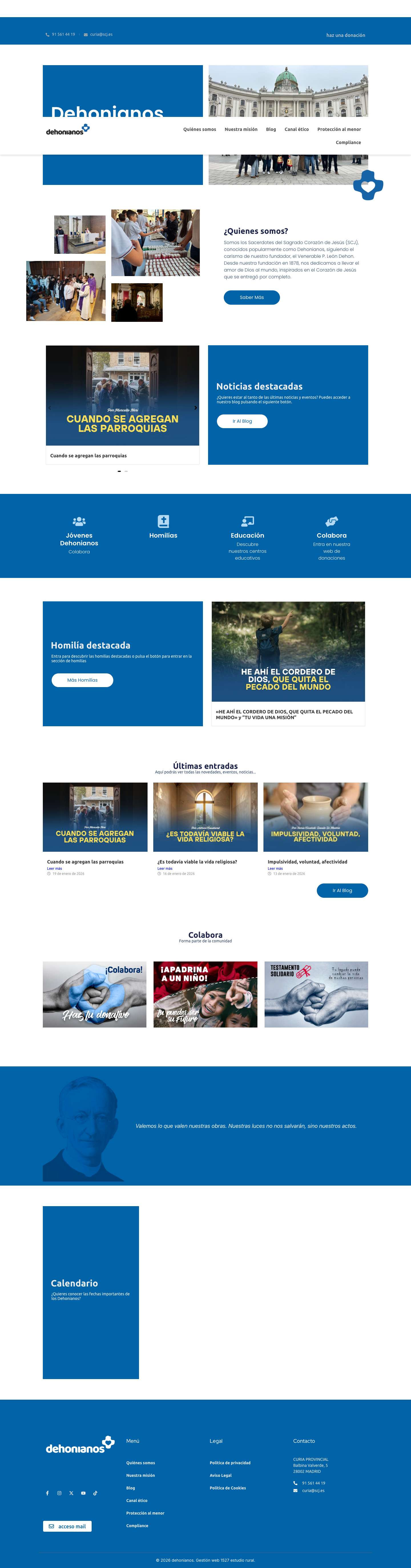 Dehonianos | Sacerdotes del Sagrado Corazón de Jesús - Full Screenshot