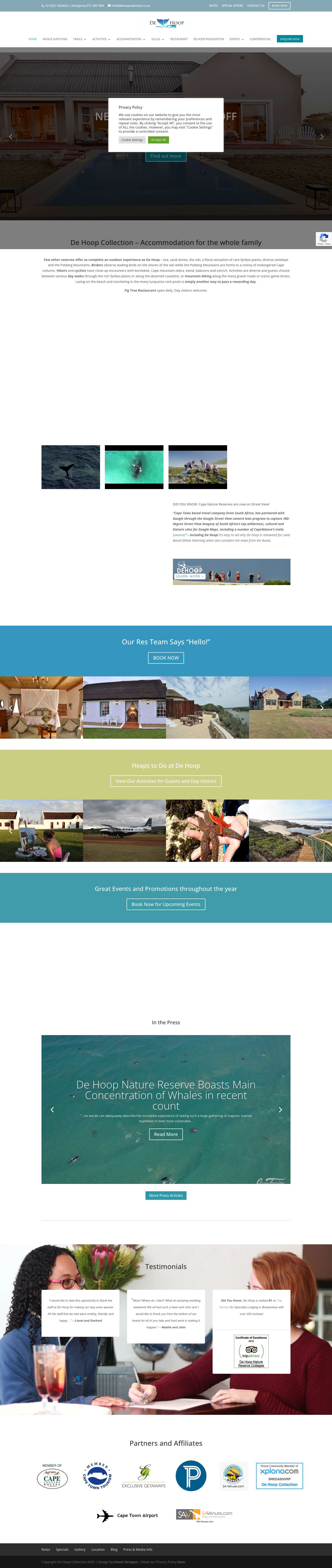 De Hoop Collection - Accommodation for the whole family - Full Screenshot