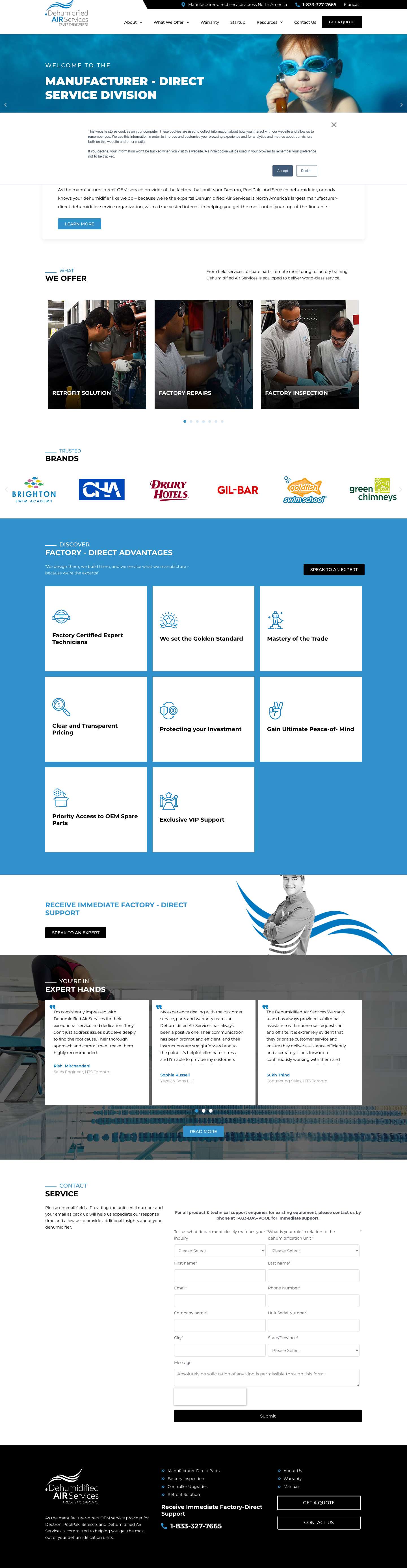 Dehumidified Air Services - Full Screenshot