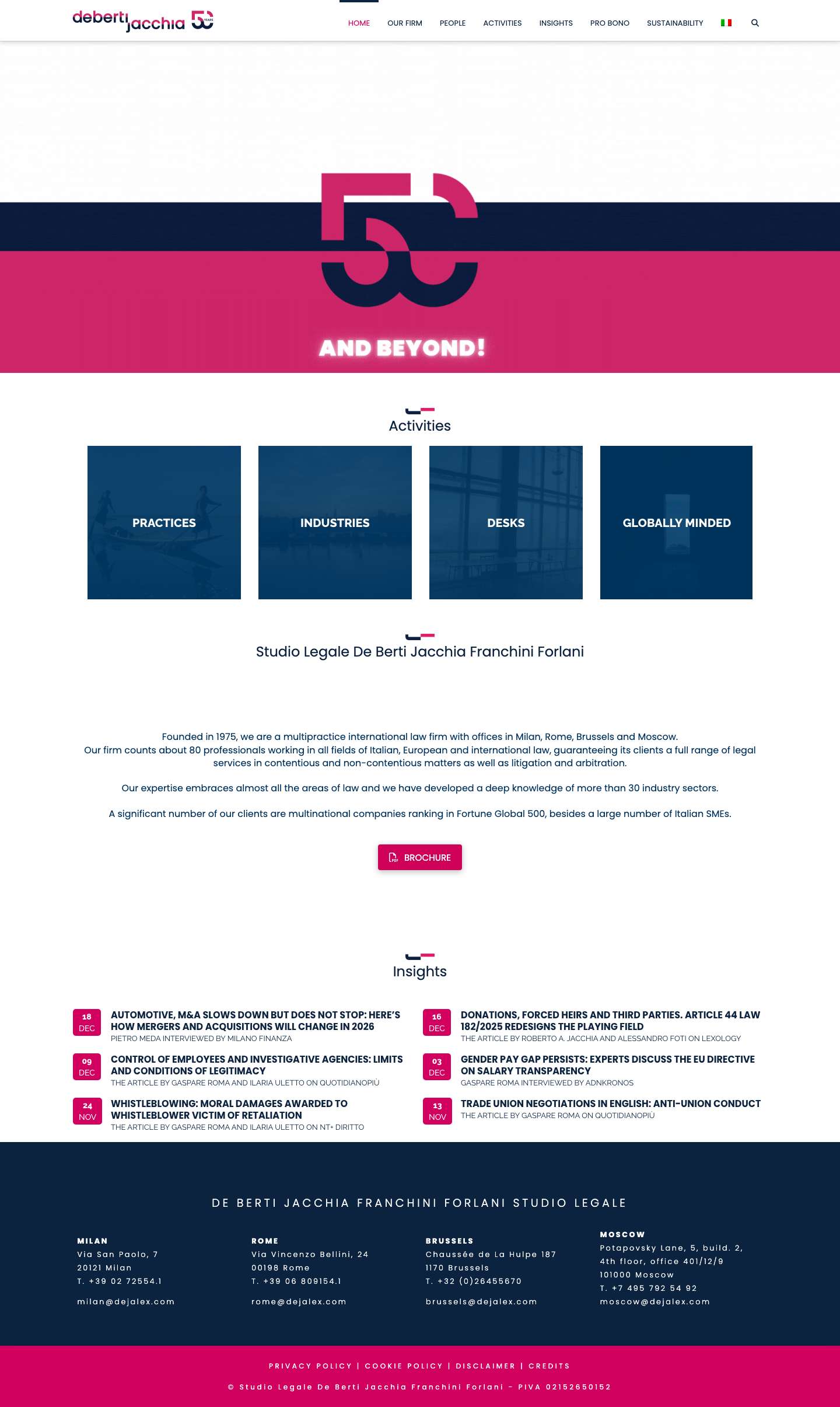 Home - Studio Legale De Berti Jacchia Franchini Forlani - Full Screenshot