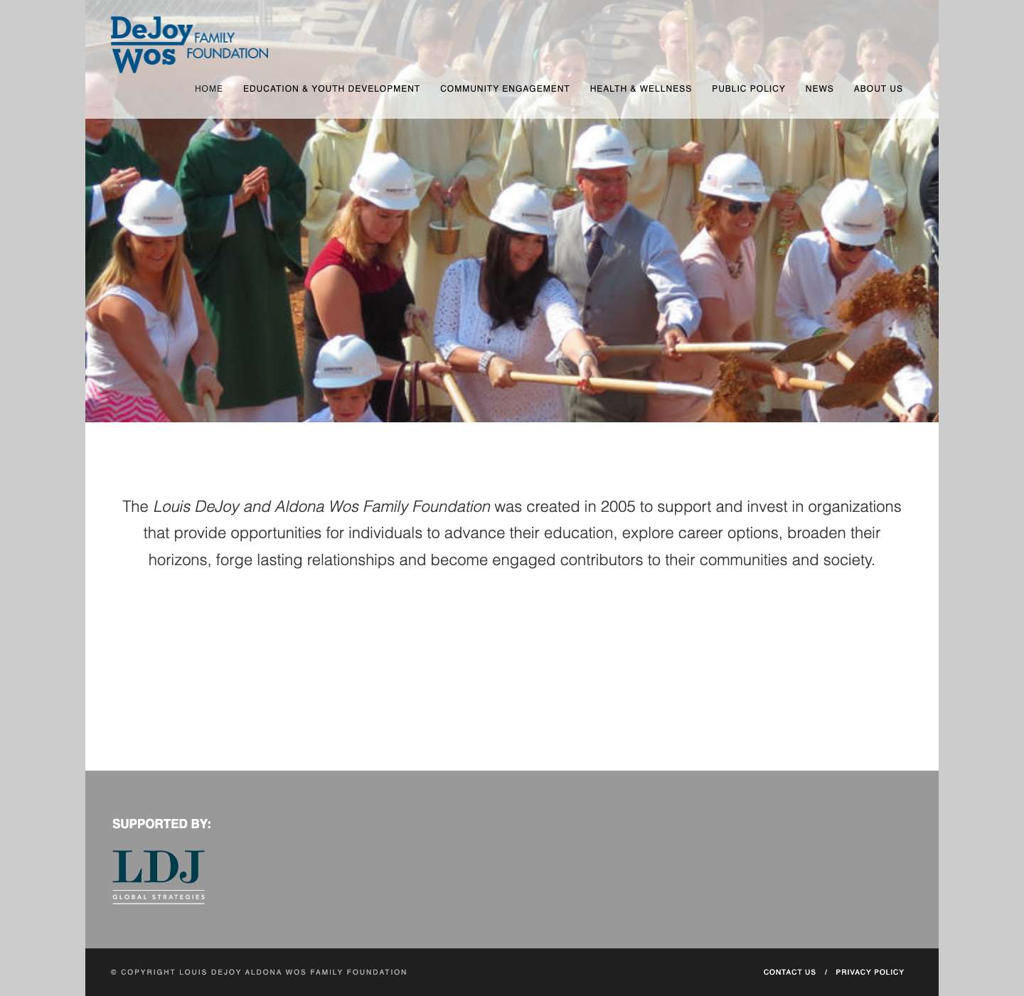 Louis DeJoy and Aldona Wos Family Foundation - for the well-being of society. - Full Screenshot