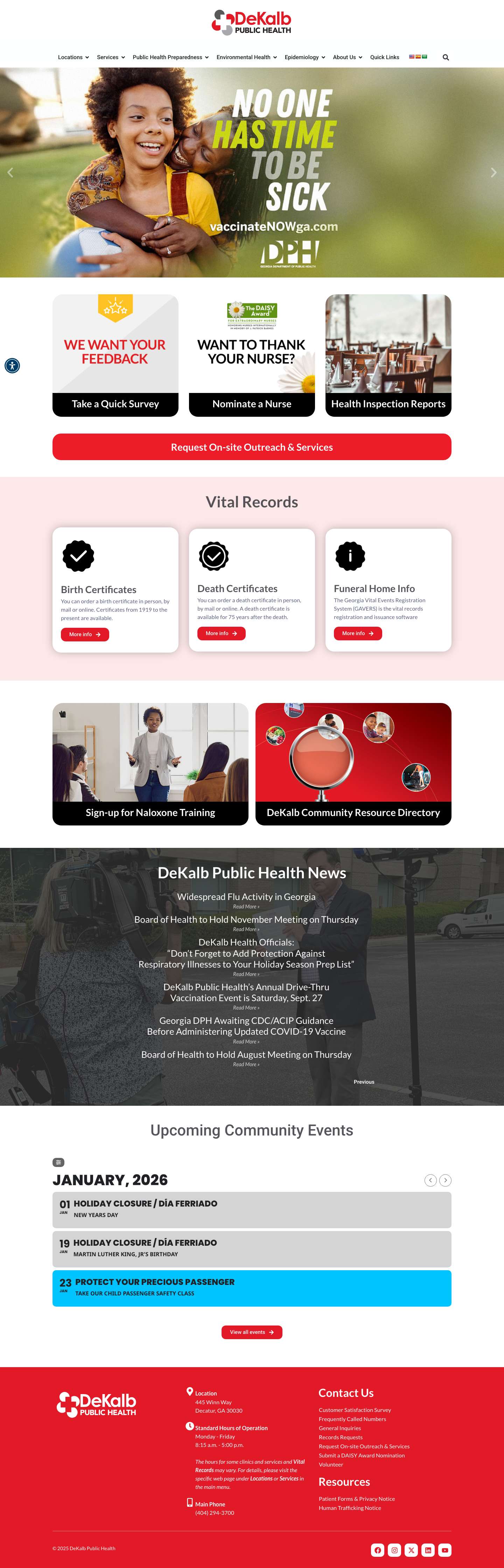 Home | DeKalb Public Health - Full Screenshot