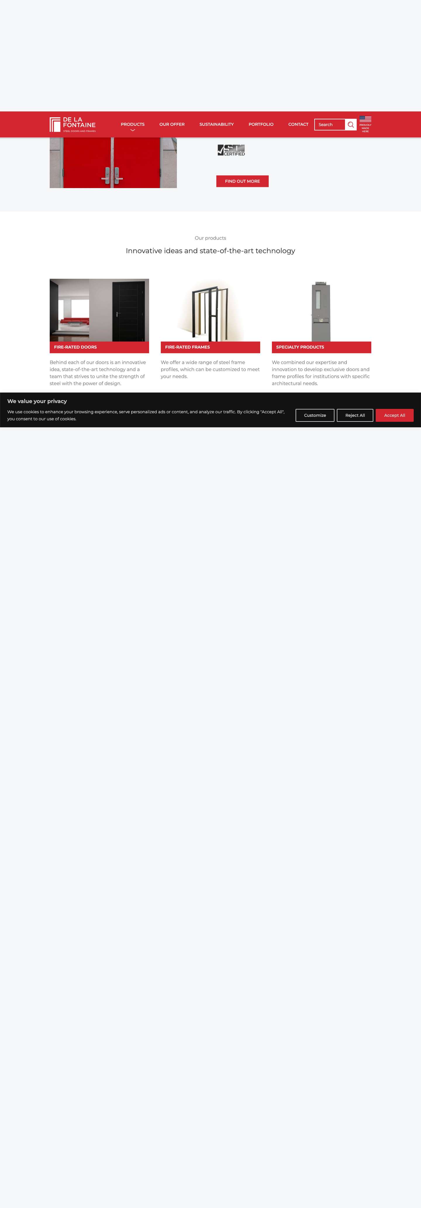 Homepage - DE LA FONTAINE Industries - Full Screenshot