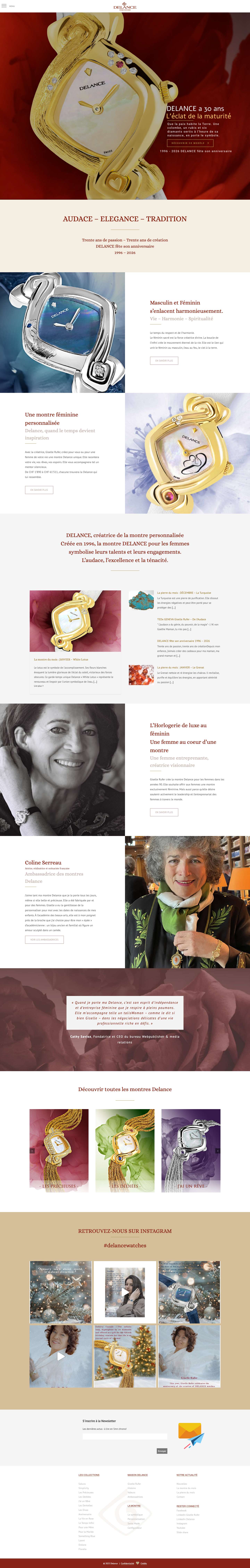 Montre femme personnalisée DELANCE, entreprise suisse - Full Screenshot