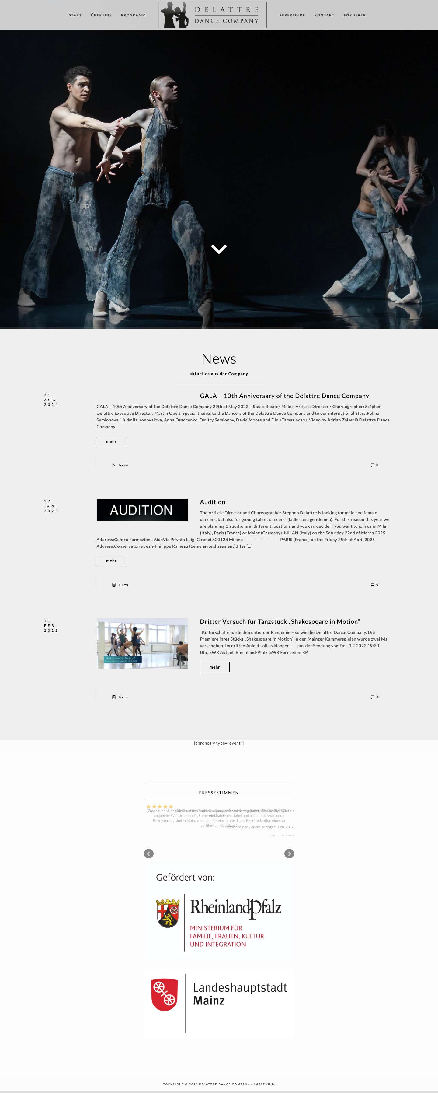 Delattre Dance Company – modernes Ballett aus Mainz - Full Screenshot