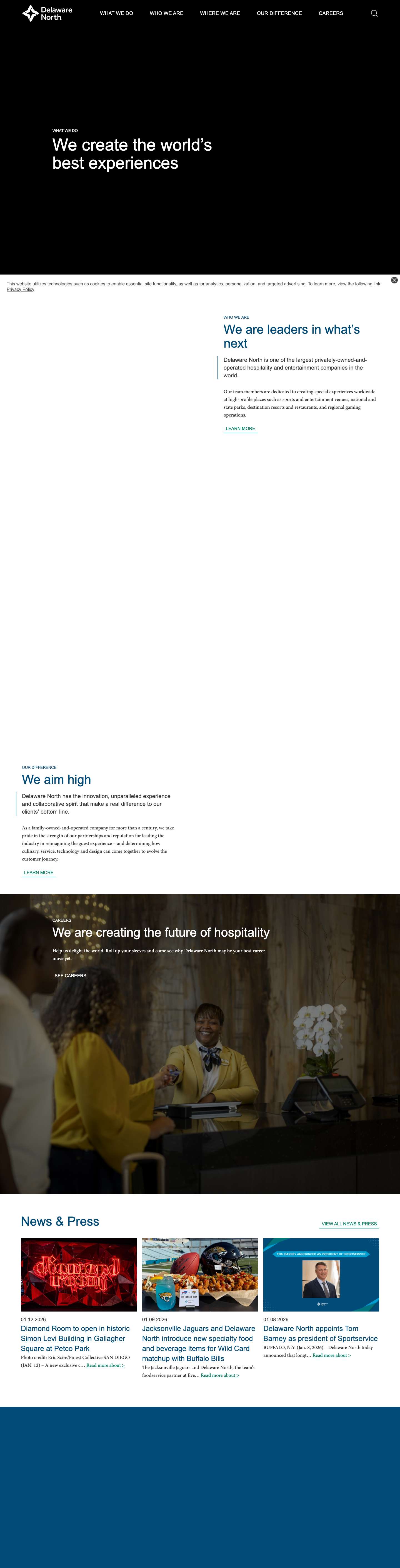 Food, Venue & Hotel Management Company - Delaware NorthsearchsearchFacebook LogoLinkedin LogoYoutube LogoInstagram Logo - Full Screenshot