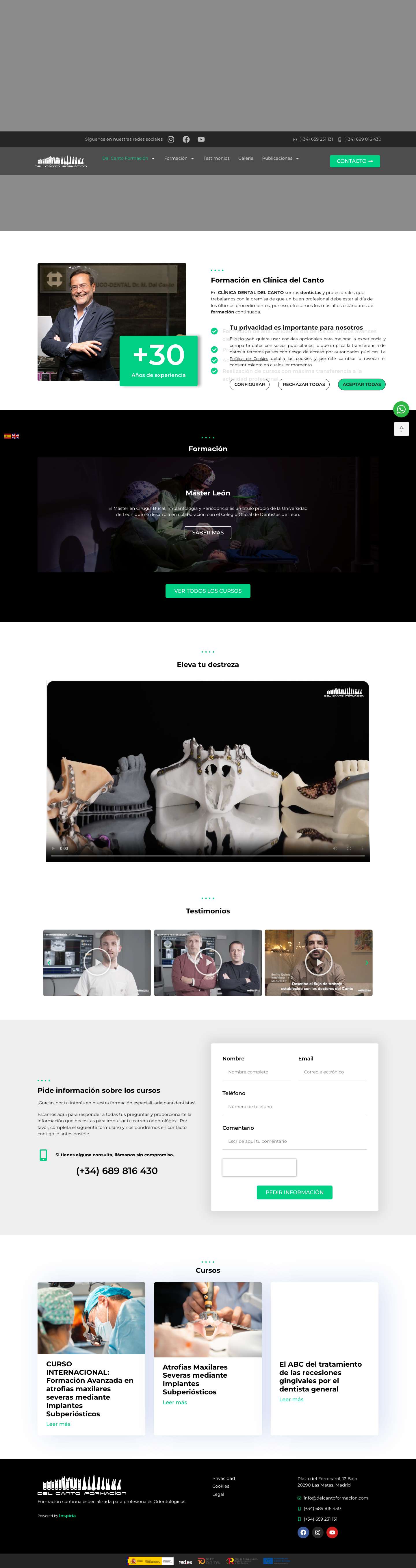Del Canto Formación - Formación continua para Odontólogos - Madrid - Full Screenshot