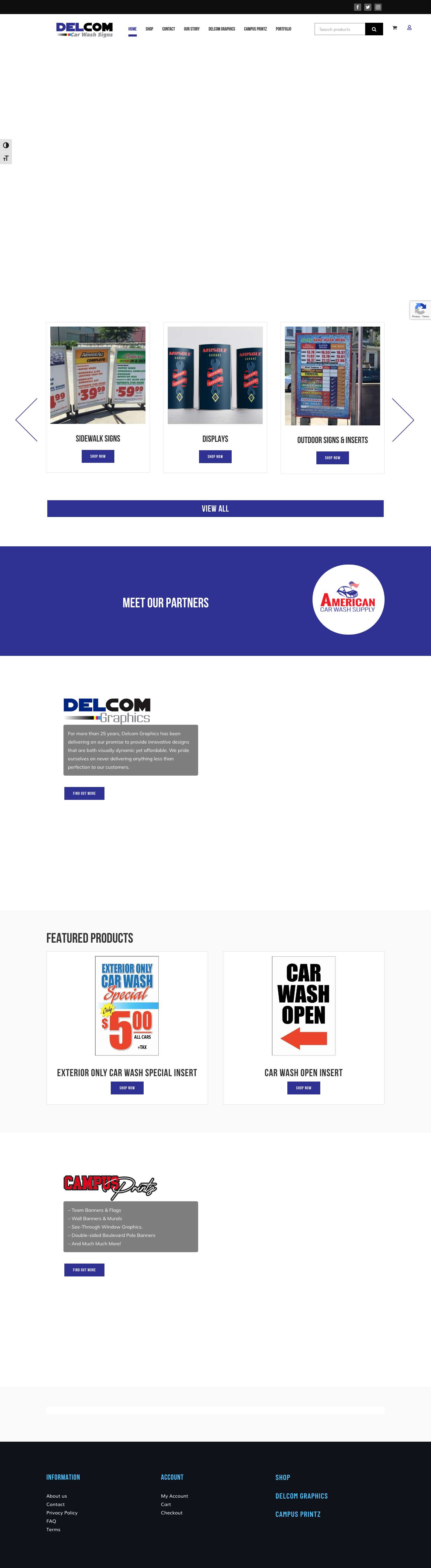Home | Delcom Car Wash Signs - Full Screenshot