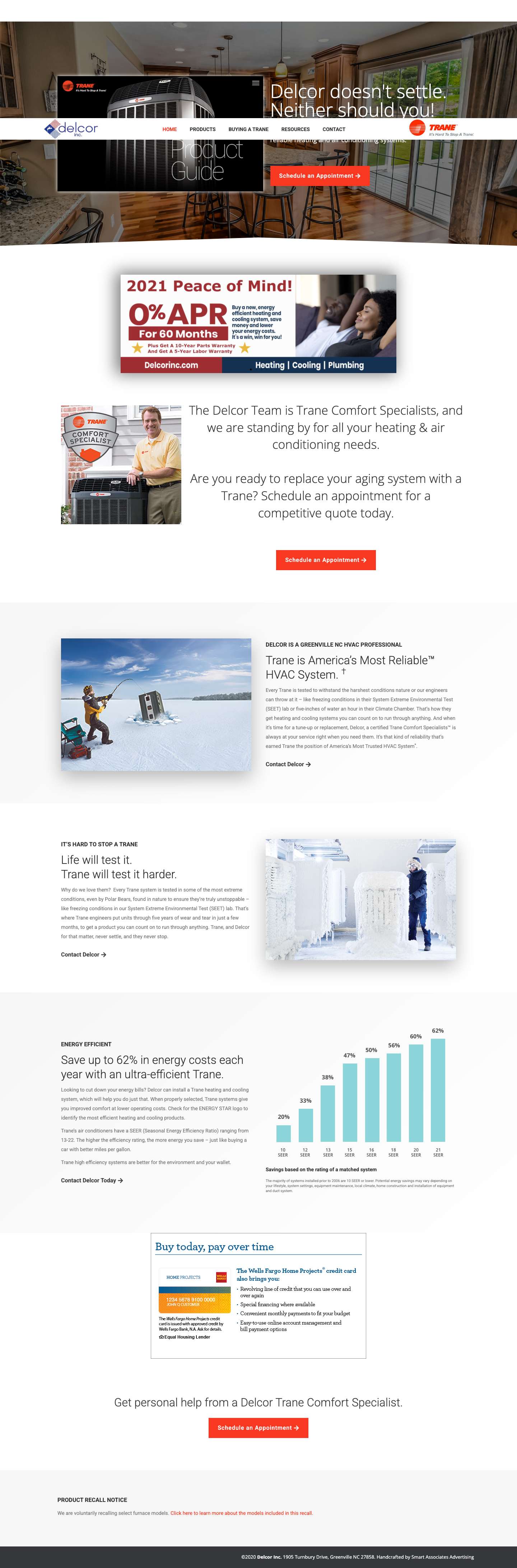 Delcor Inc. | Trane® Heating and Cooling Systems - Delcor Inc. - Your Local TRANE Dealer - Full Screenshot