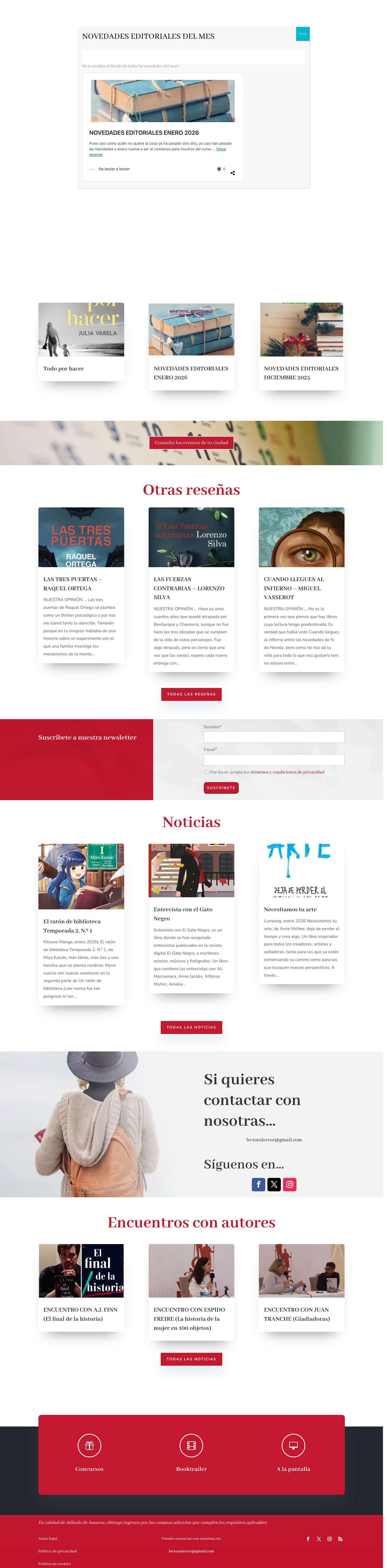Home - Página de inicio del blog - De lector a lector - Full Screenshot
