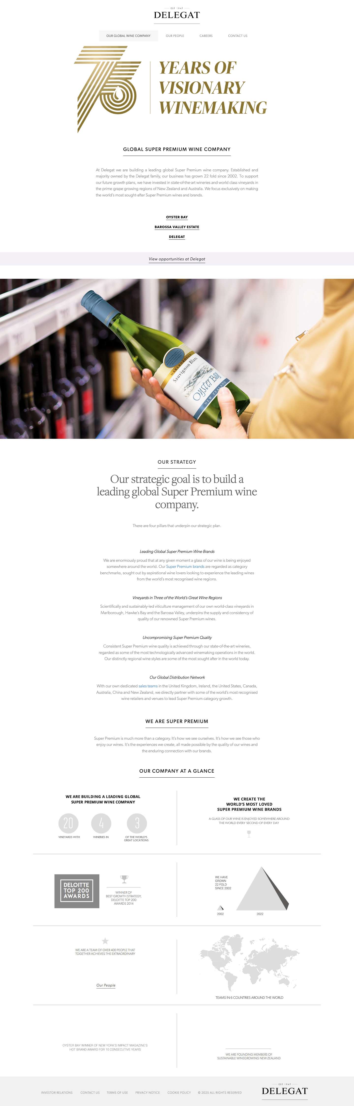 Delegat | Global Wine Company - Full Screenshot