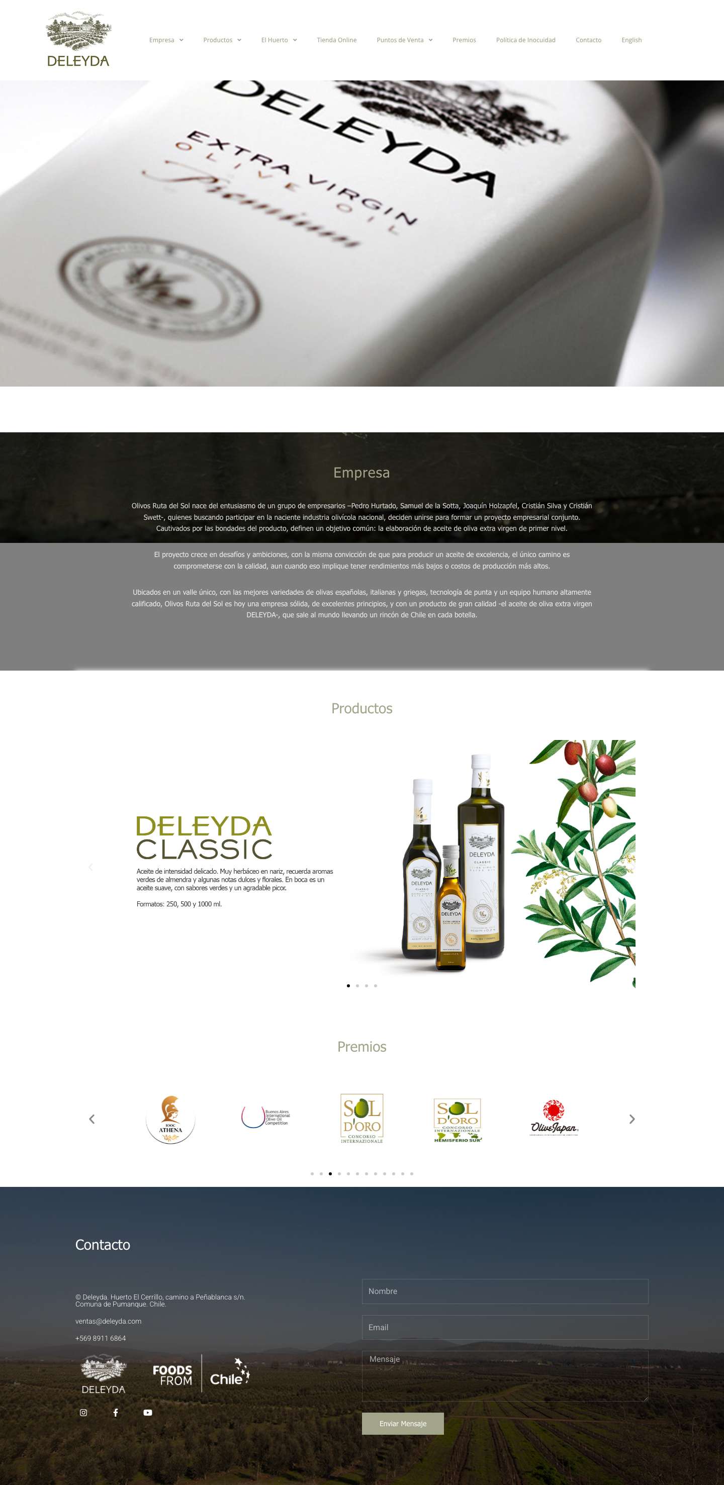 Deleyda – Aceite de Oliva Extra Virgen - Full Screenshot