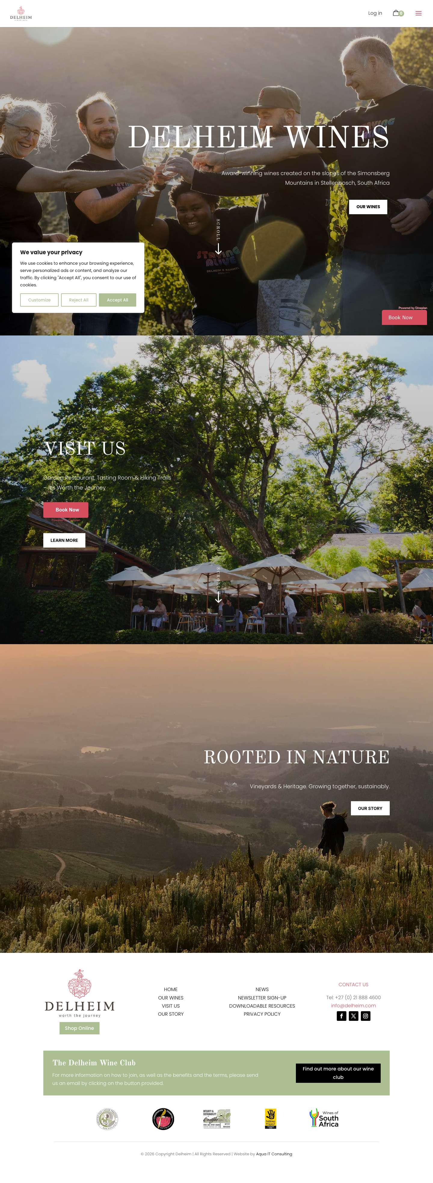 HOME - Delheim Wines - Full Screenshot