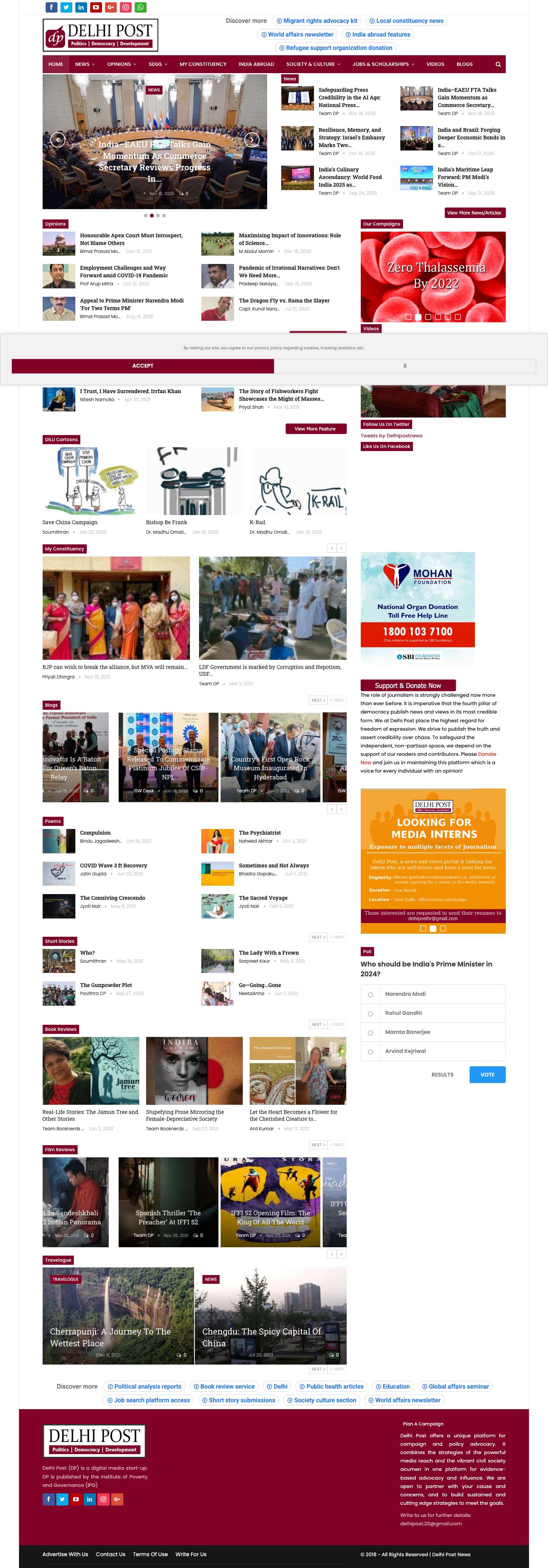 Delhi Post News | Politics | Democracy | Development - Full Screenshot