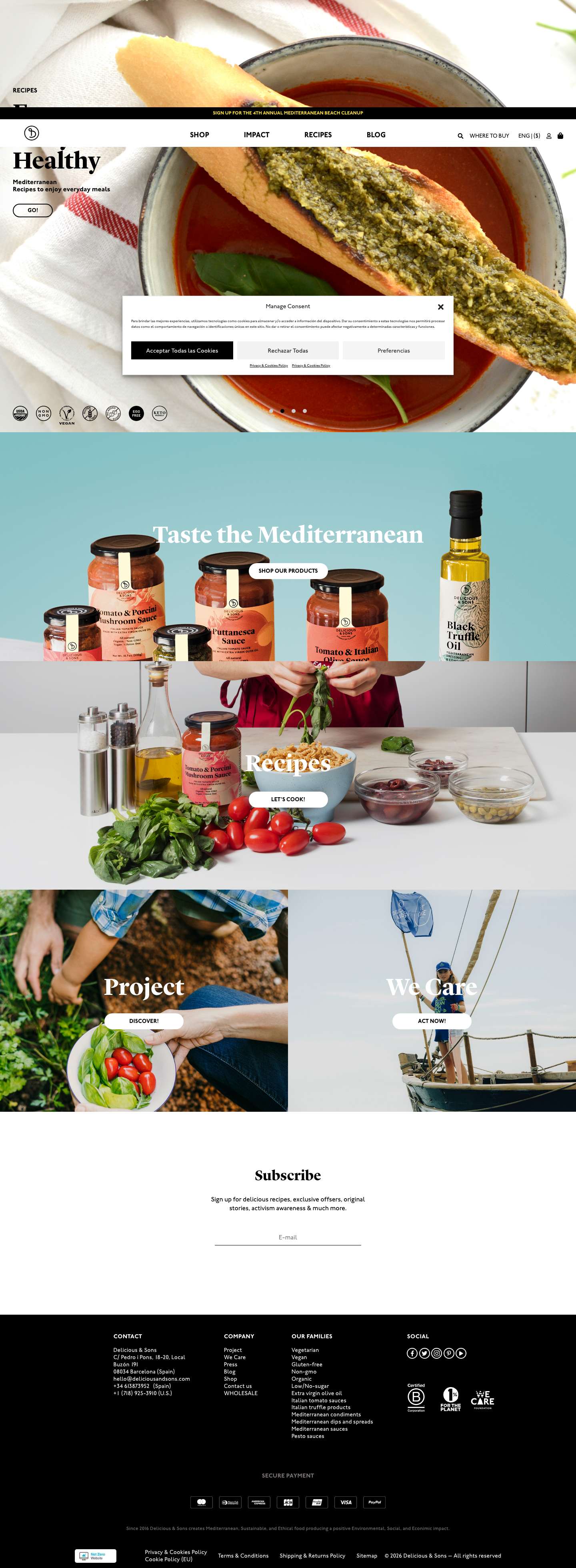 Homepage - Delicious & Sons - Full Screenshot