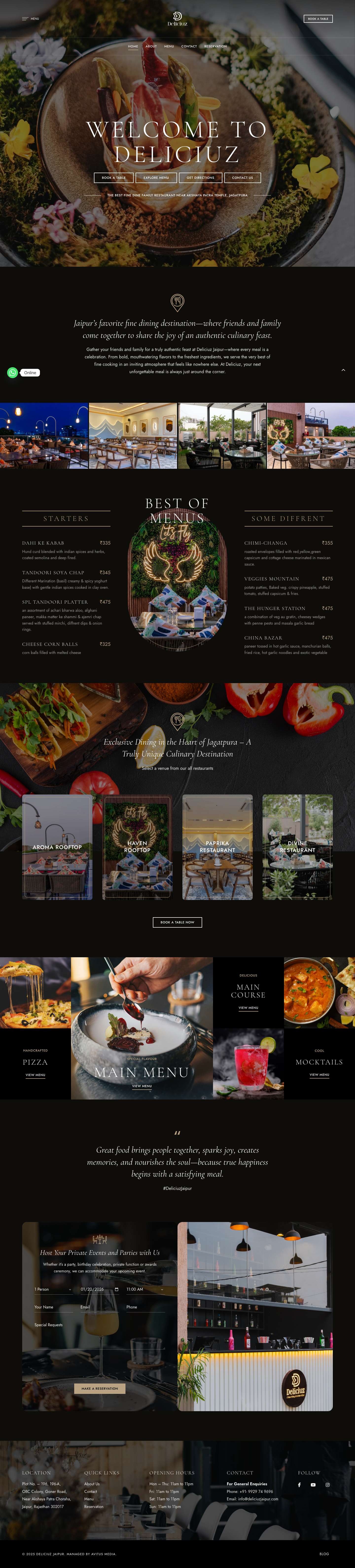 Best Fine Dine Family Restaurant Near Akshaya Patra, Jagatpura - Full Screenshot