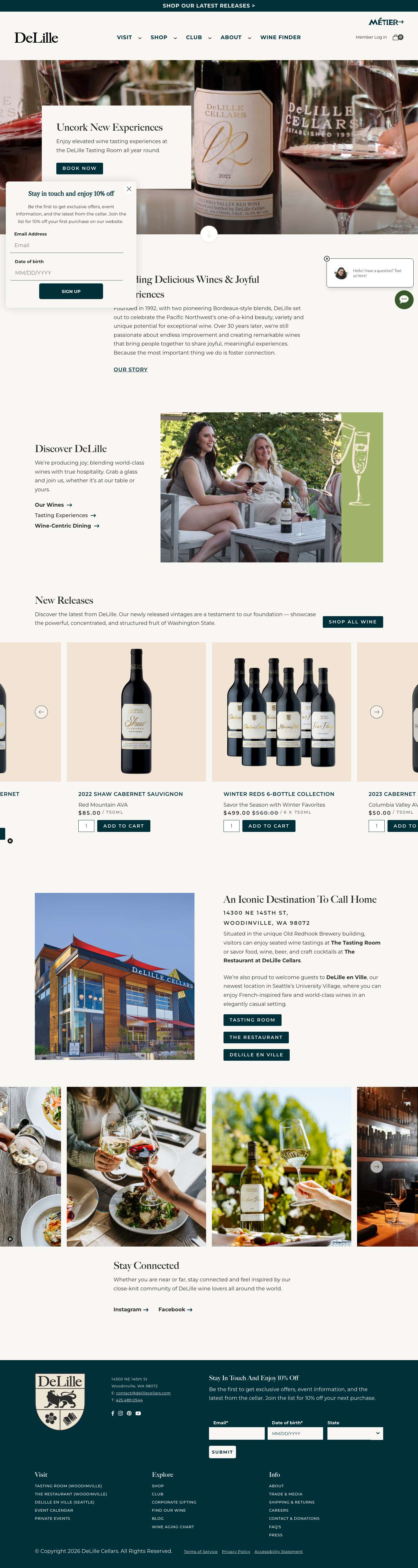 DeLille Cellars – Woodinville Winery | Washington State - Full Screenshot